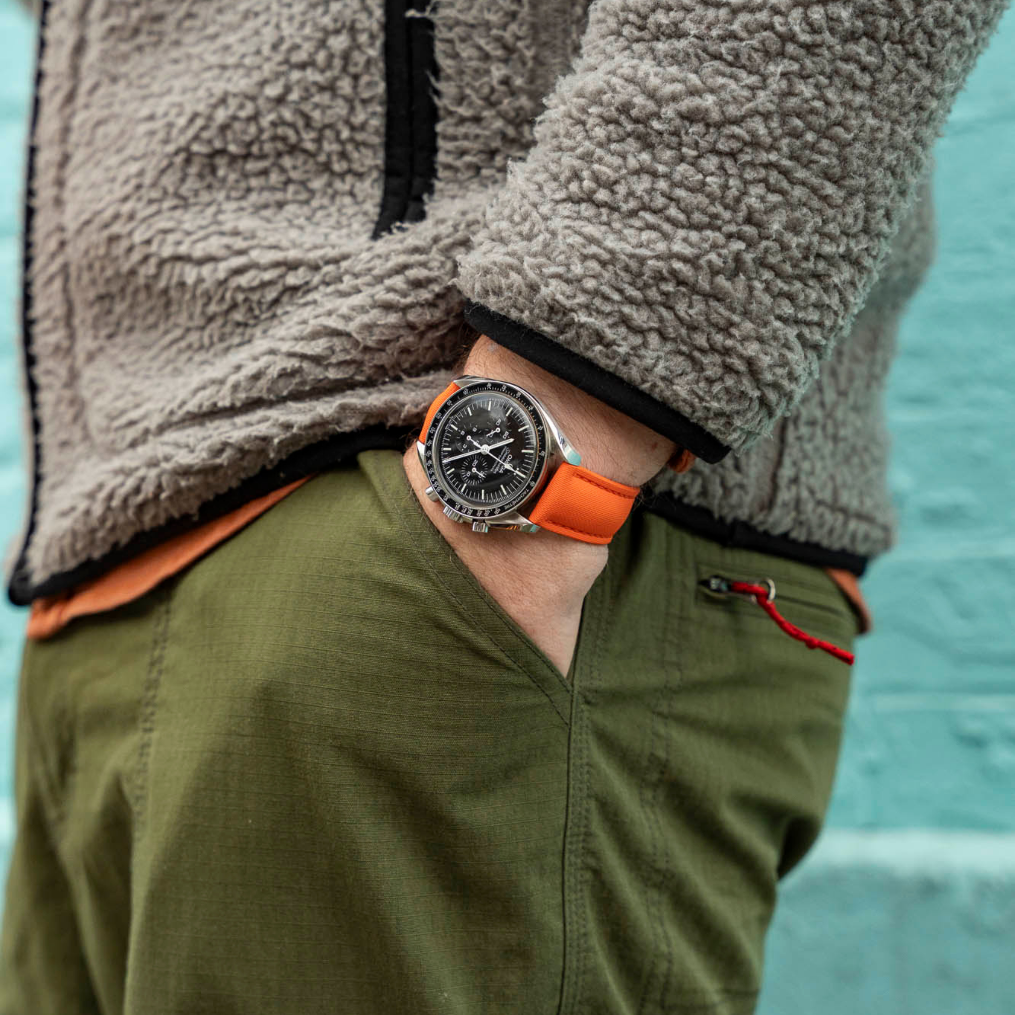 Orange Patent Leather Watch Strap for Men Orange Calfskin Leather Strap 17mm-21mm – Wristbuddys main image 3
