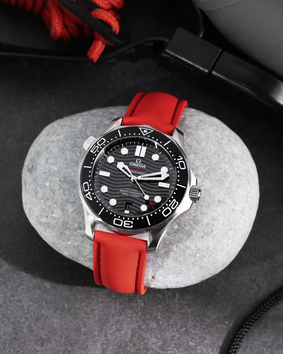 Loop-less™ HydroFlex™ | Blood Moon Edition | Red Strap with Red Stitching