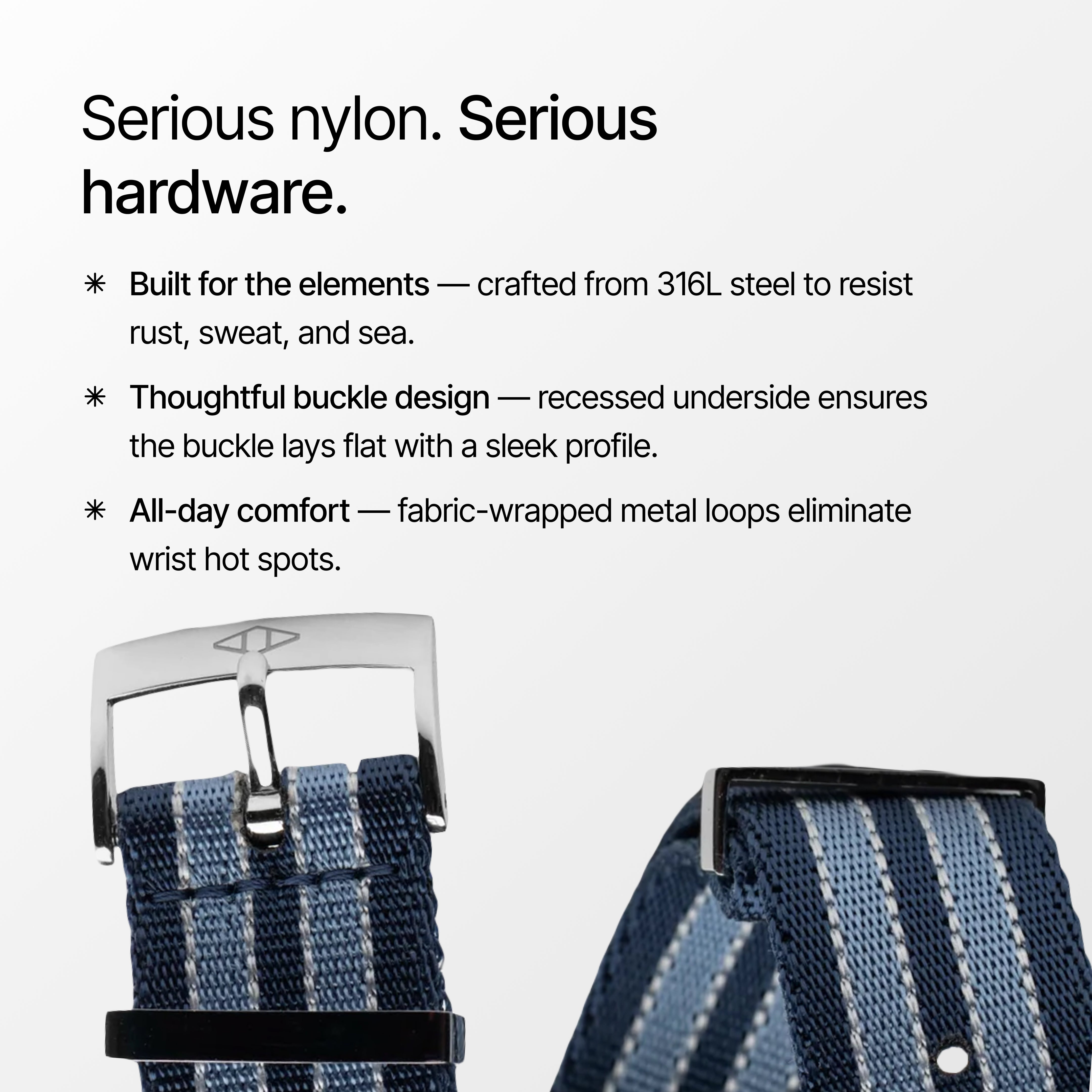 Summer Blue Nylon Watch Strap