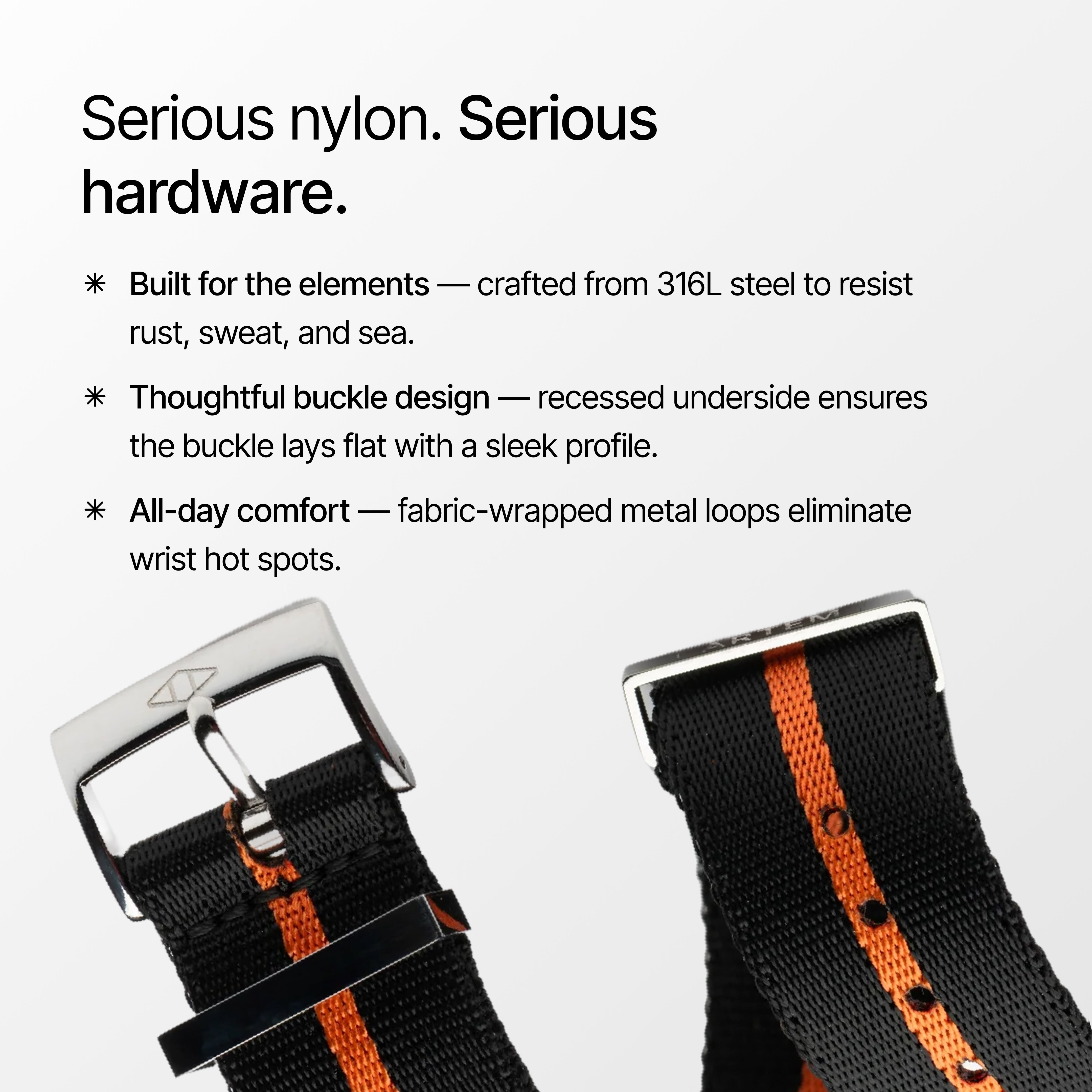 Orange Pin Stripe Nylon Watch Strap