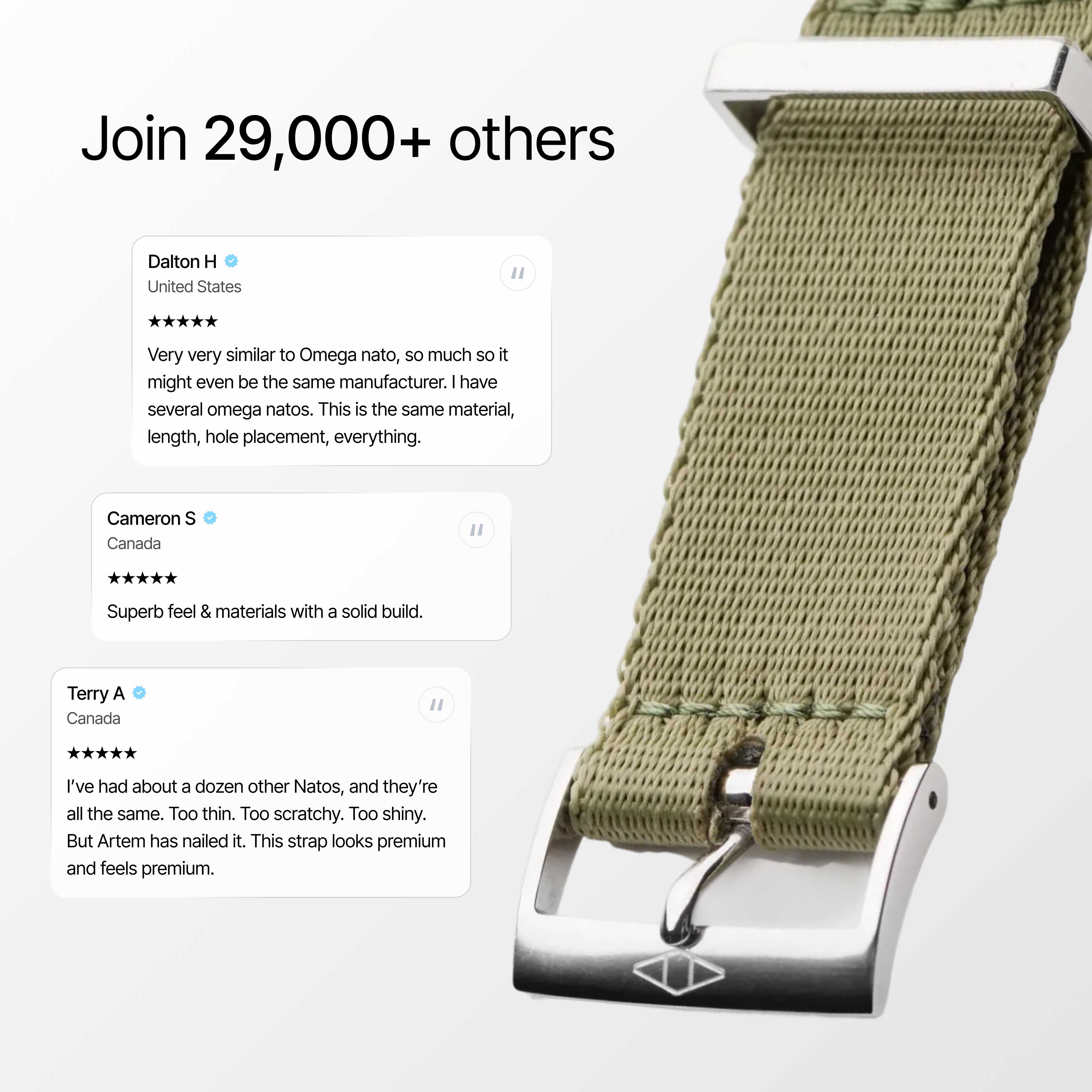 Khaki Green Nylon Watch Strap