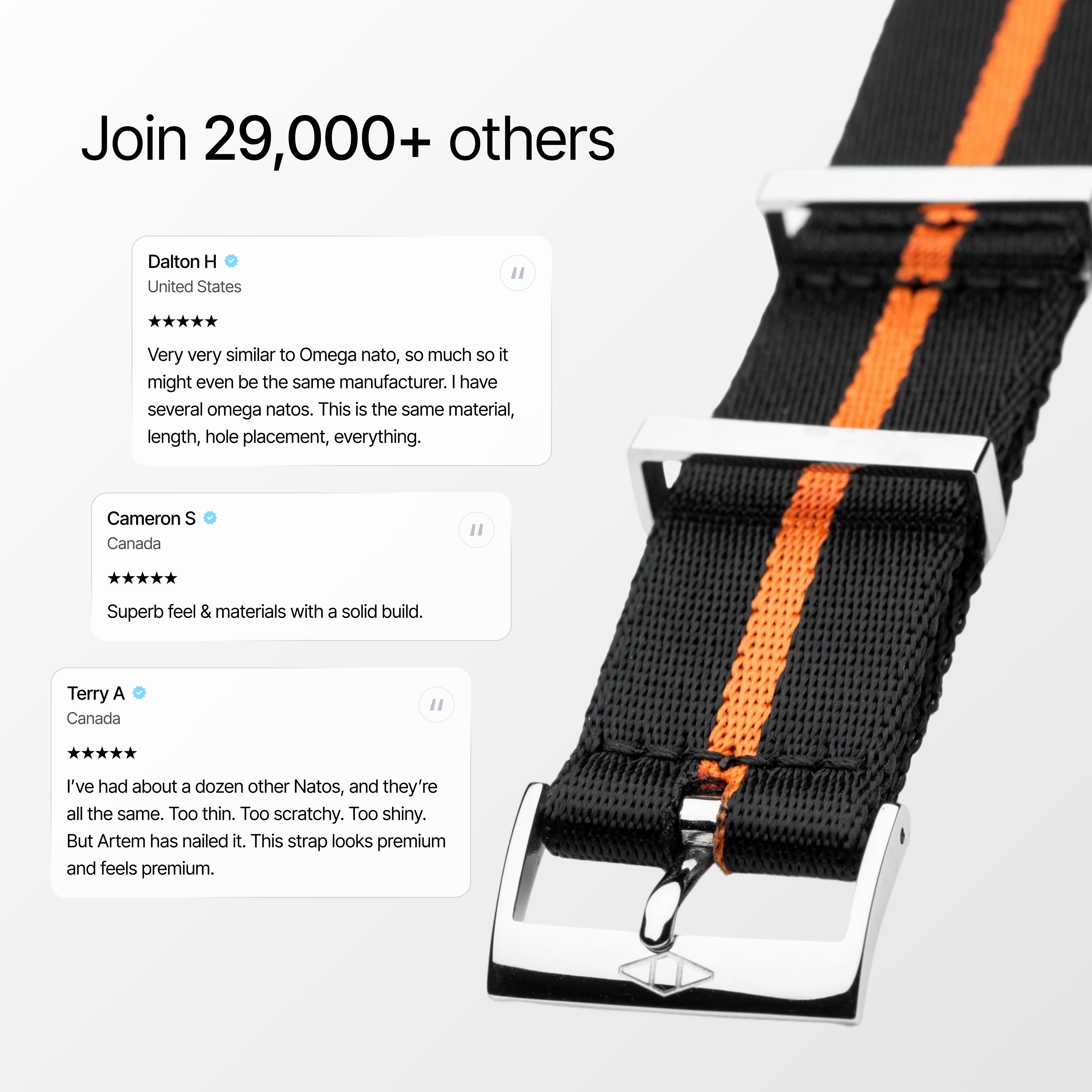 Orange Pin Stripe Nylon Watch Strap