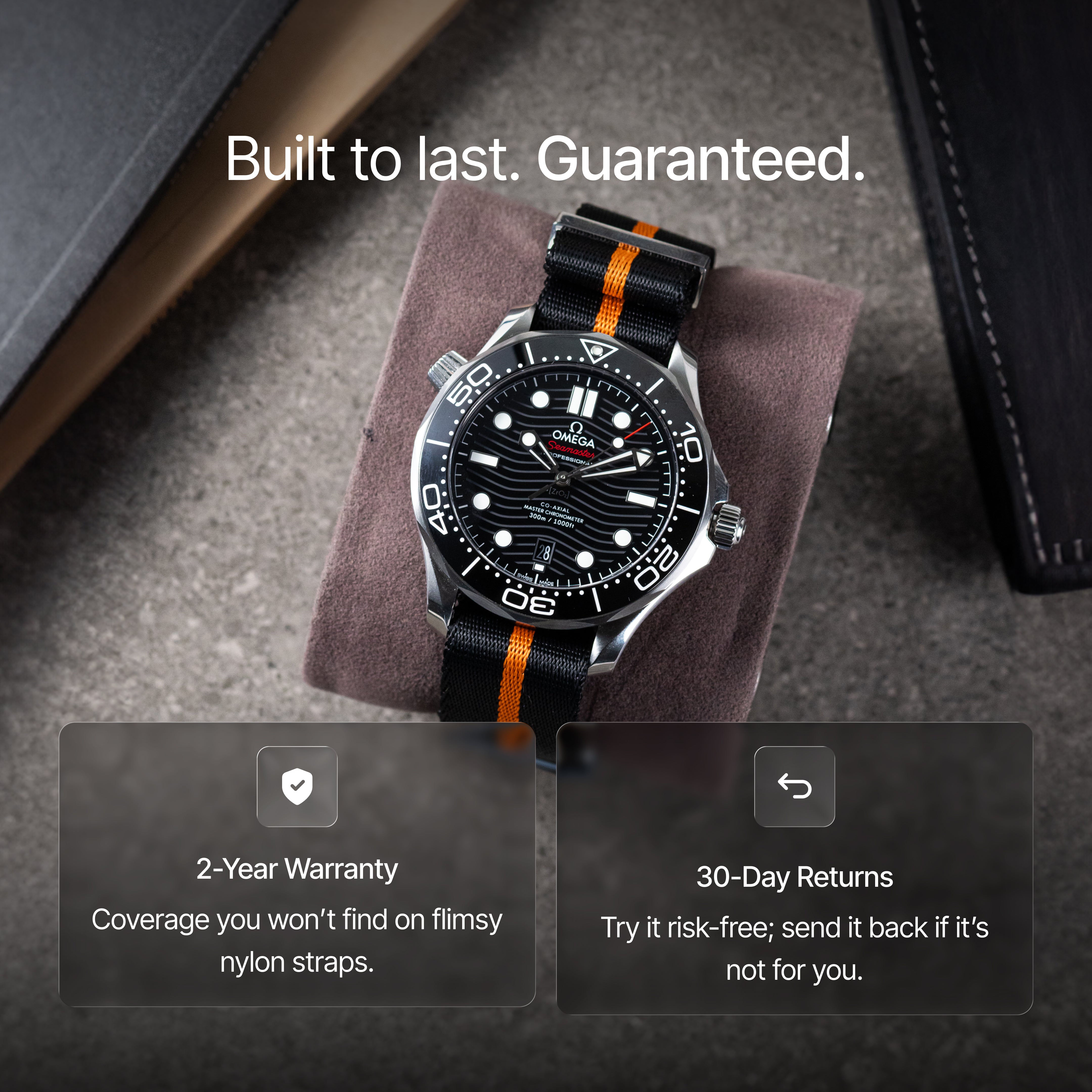 Orange Pin Stripe Nylon Watch Strap