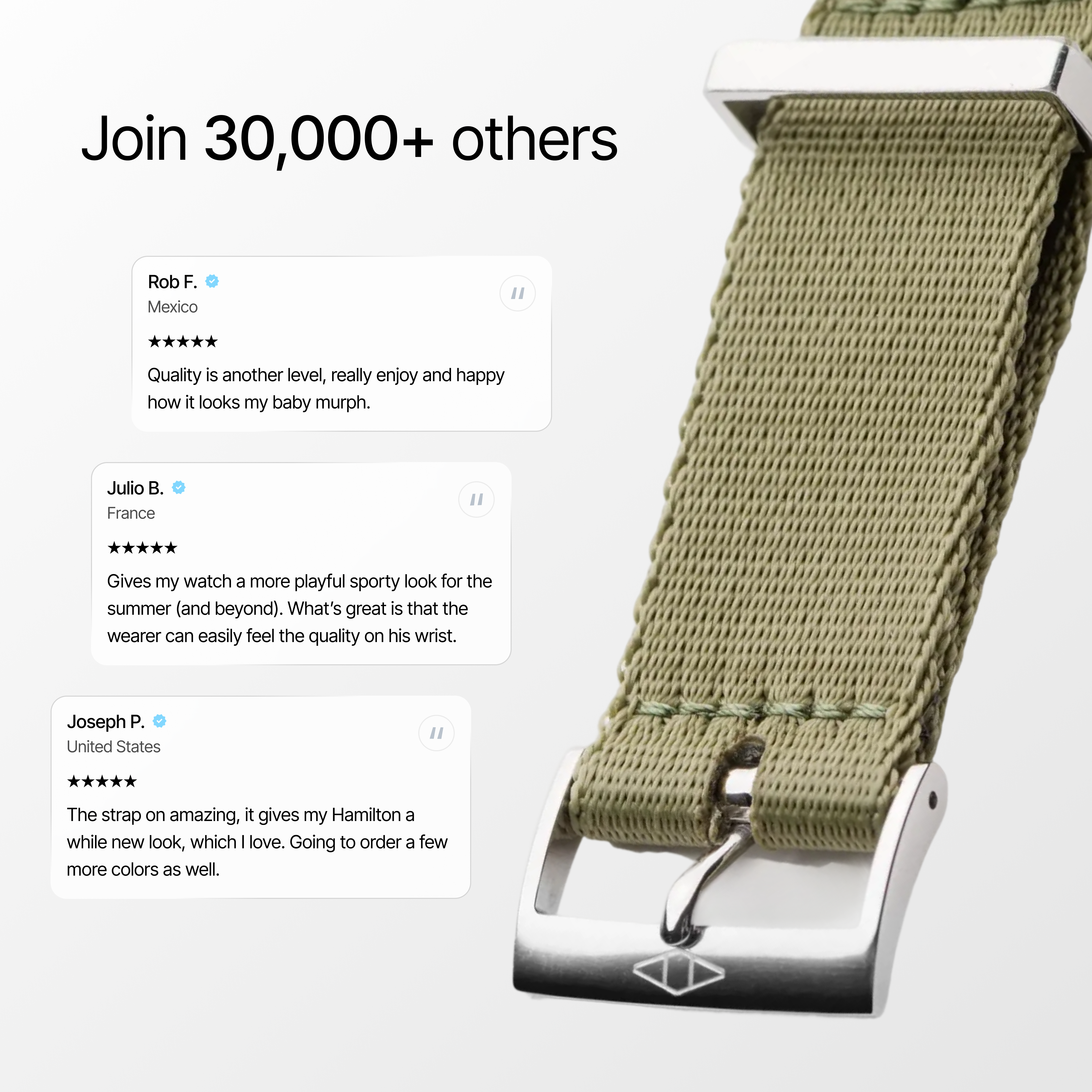 Khaki Green Nylon Watch Strap