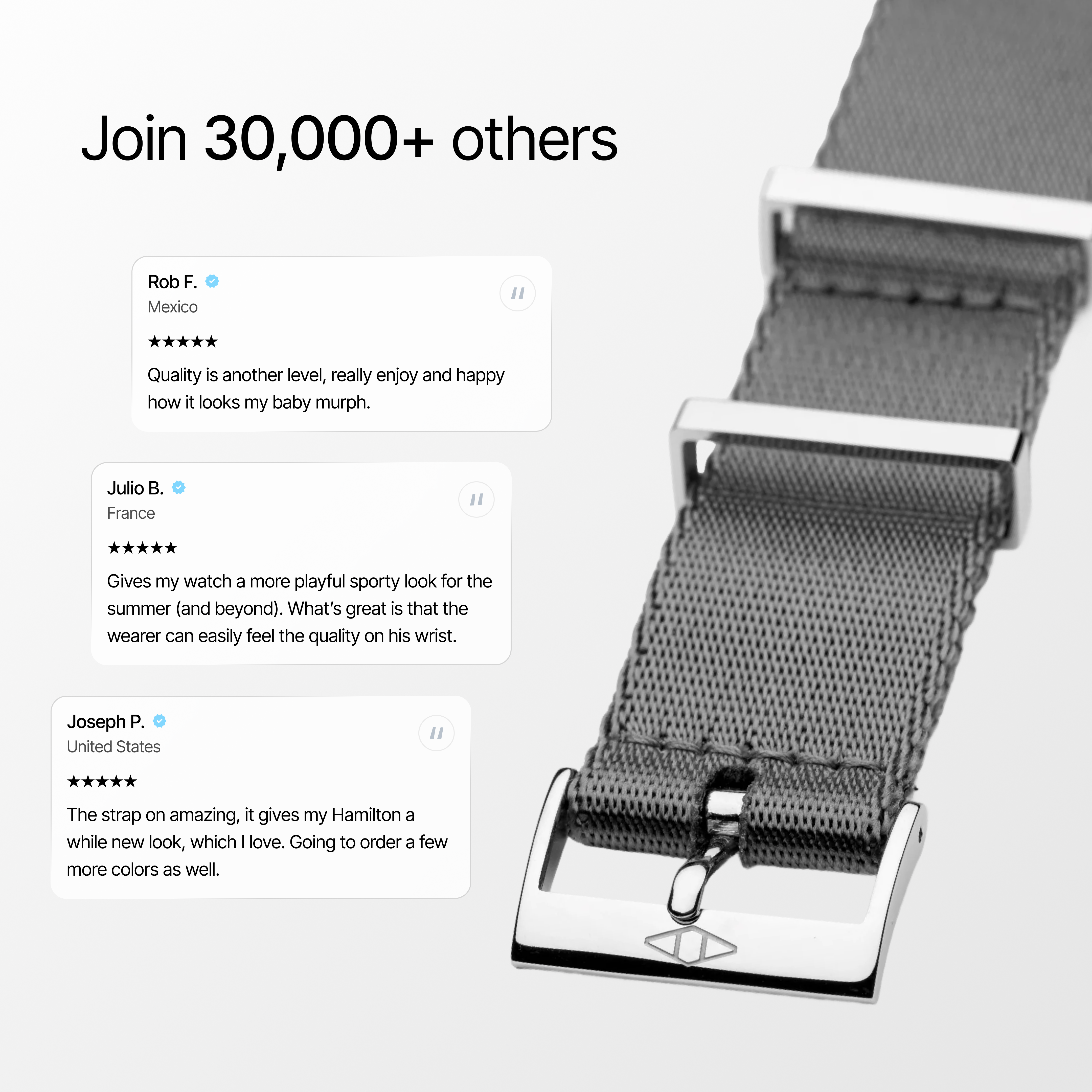 Grey Nylon Watch Strap