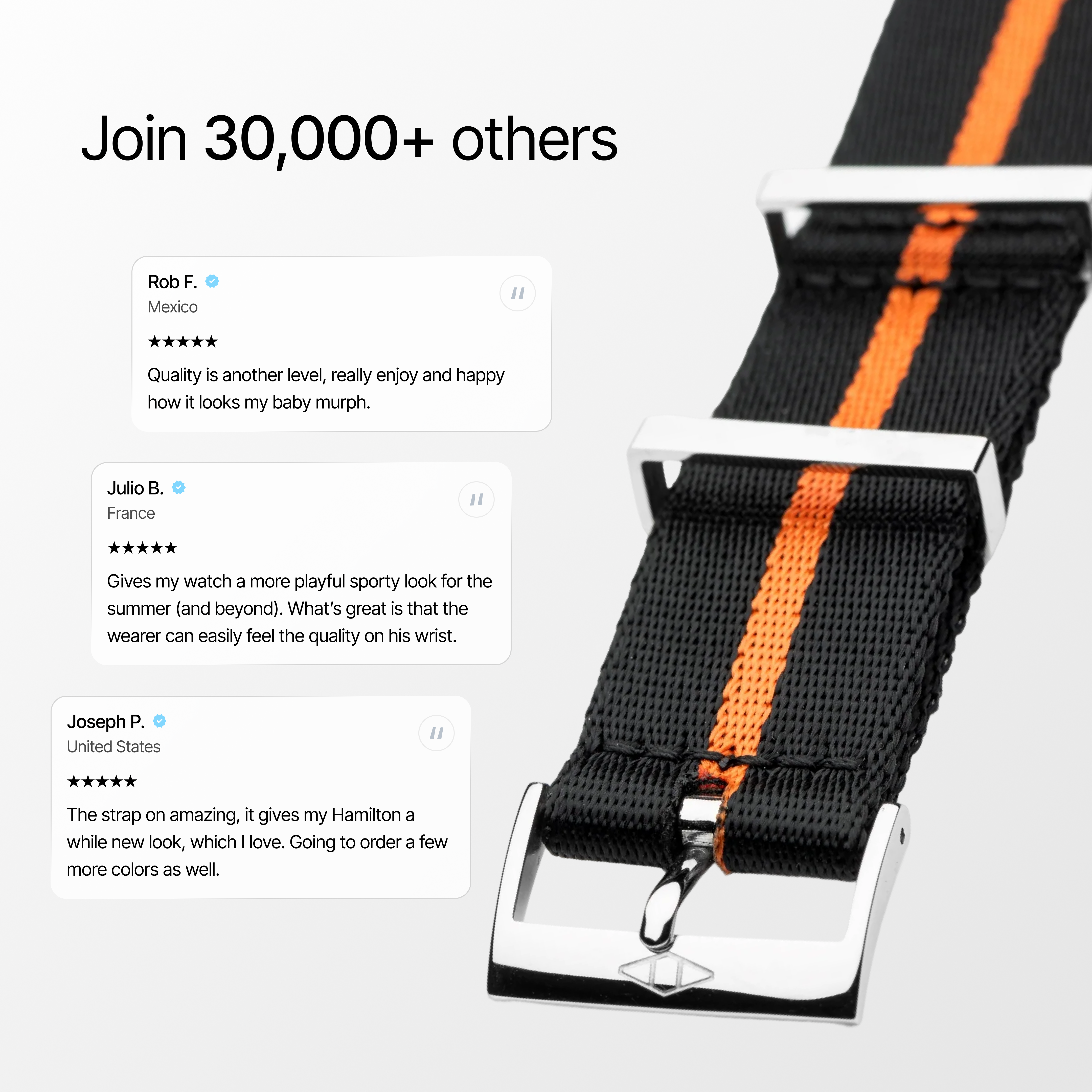 Orange Pin Stripe Nylon Watch Strap