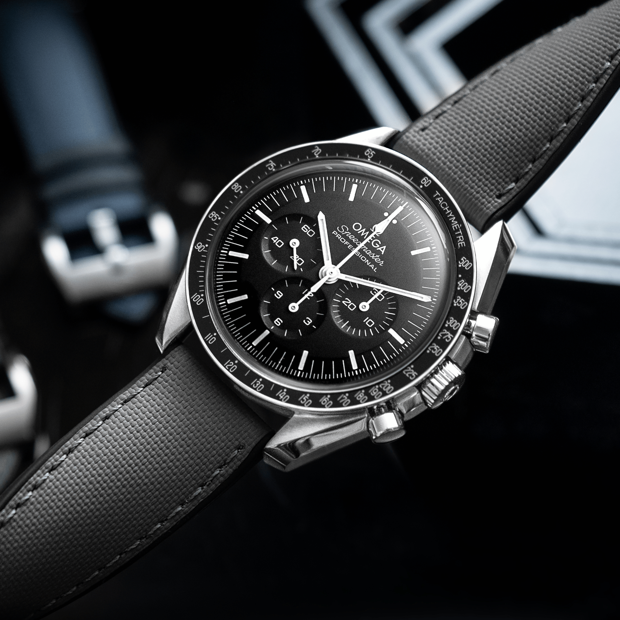 HydroFlex™ Grey Hybrid FKM Watch Strap With Grey Stitching