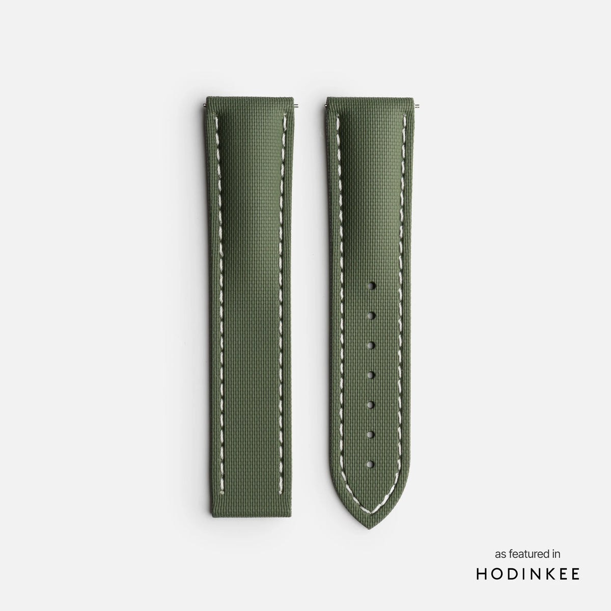 Green Strap with White Stitching