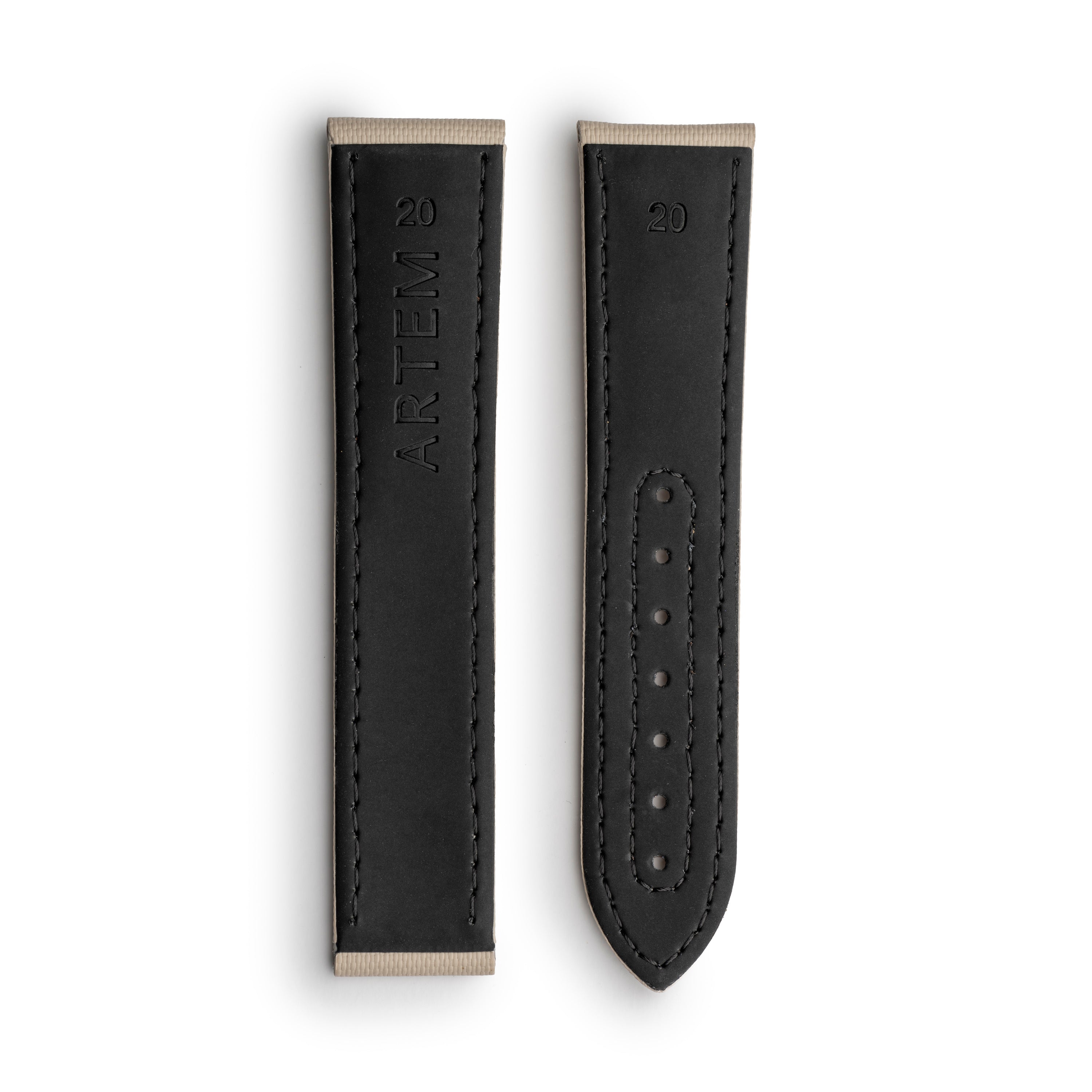 Loop-Less™ Sand Beige Sailcloth Watch Strap with White Stitching