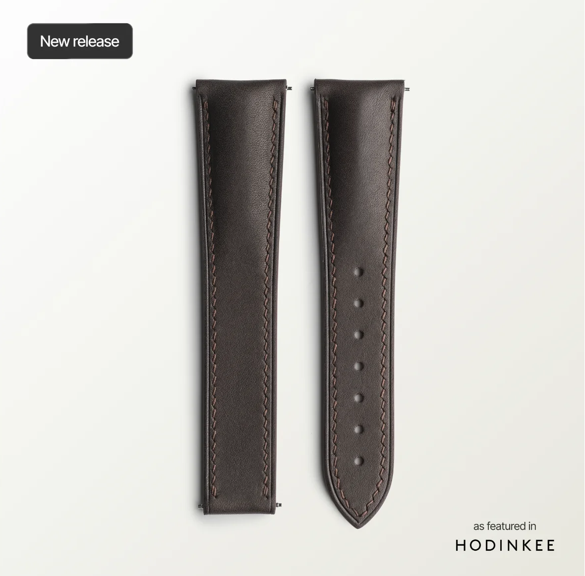 Loop-less™ Barenia® Leather | Bridle Brown Edition | Brown Strap with Brown Stitching