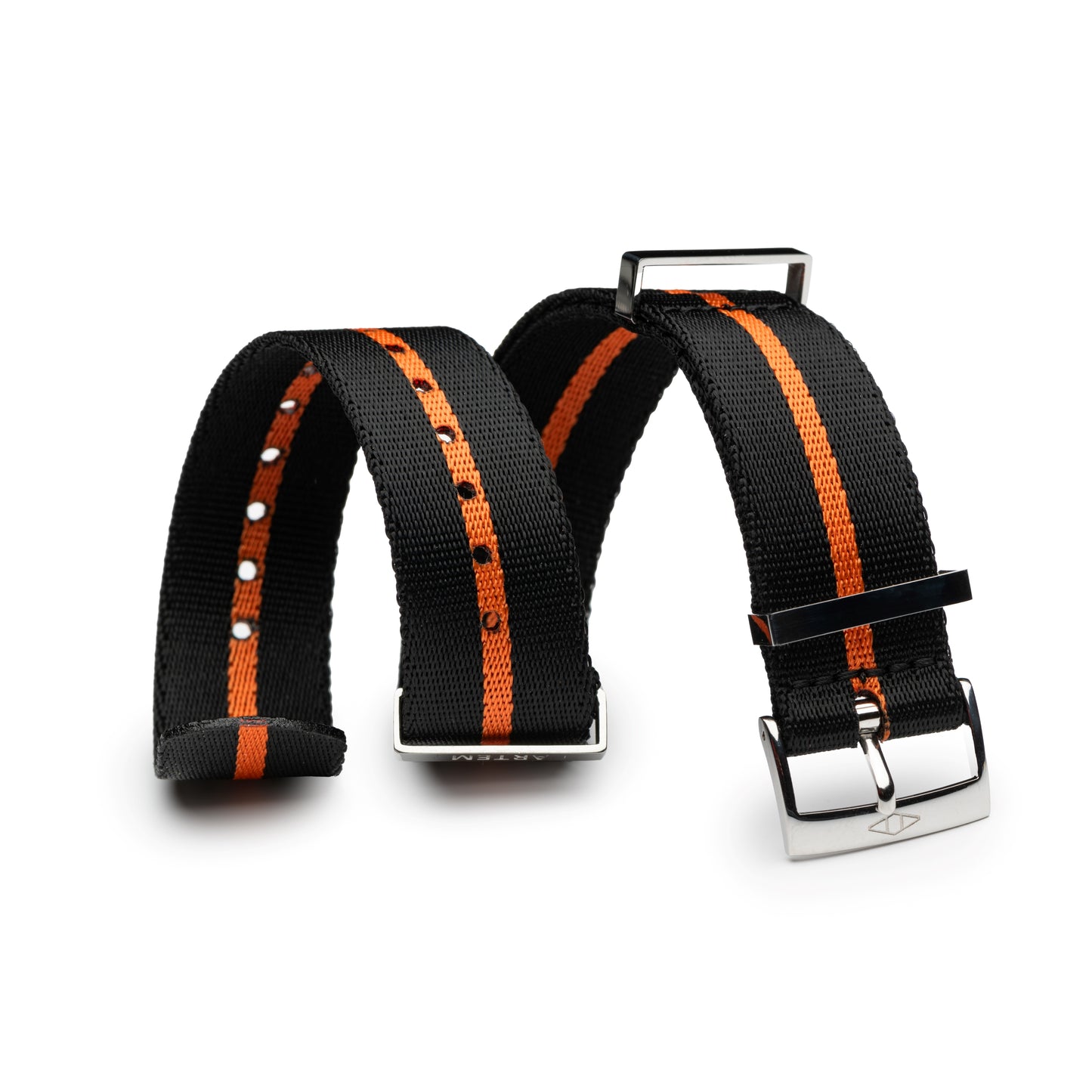Orange Pin Stripe Nylon Watch Strap