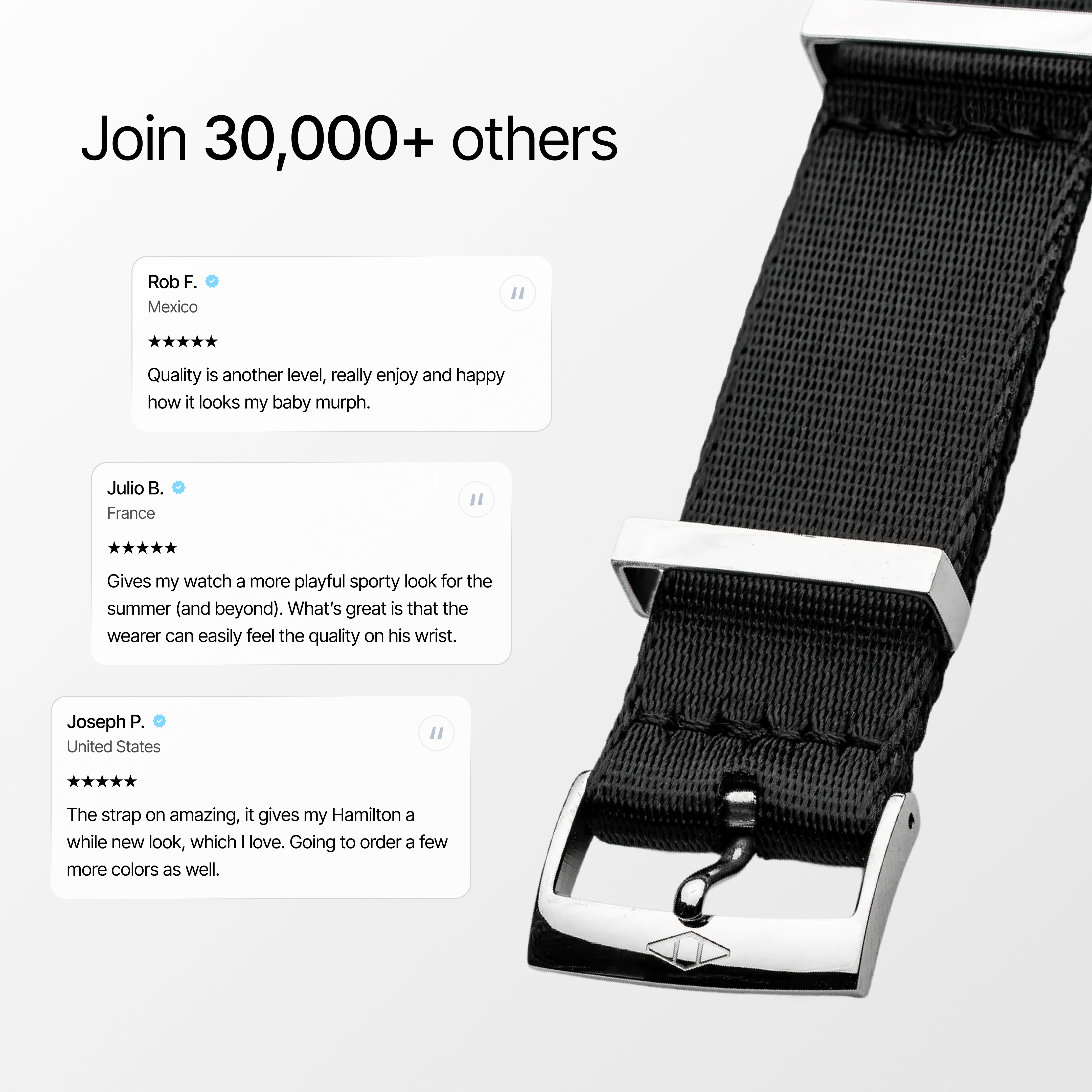 Black Nylon Watch Strap