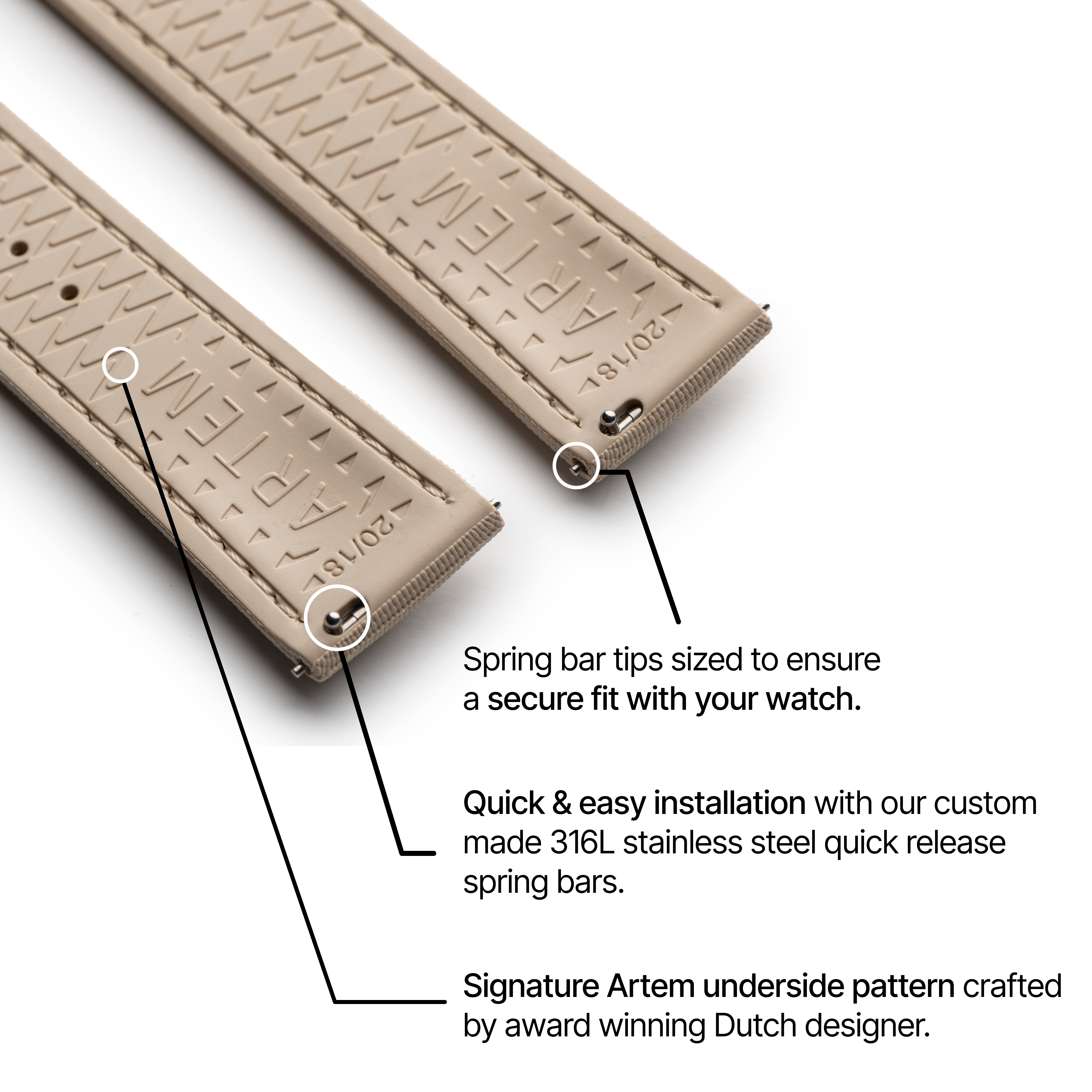 Loop-less™ HydroFlex™ | Titan Dune Edition | Beige Strap with Beige Stitching