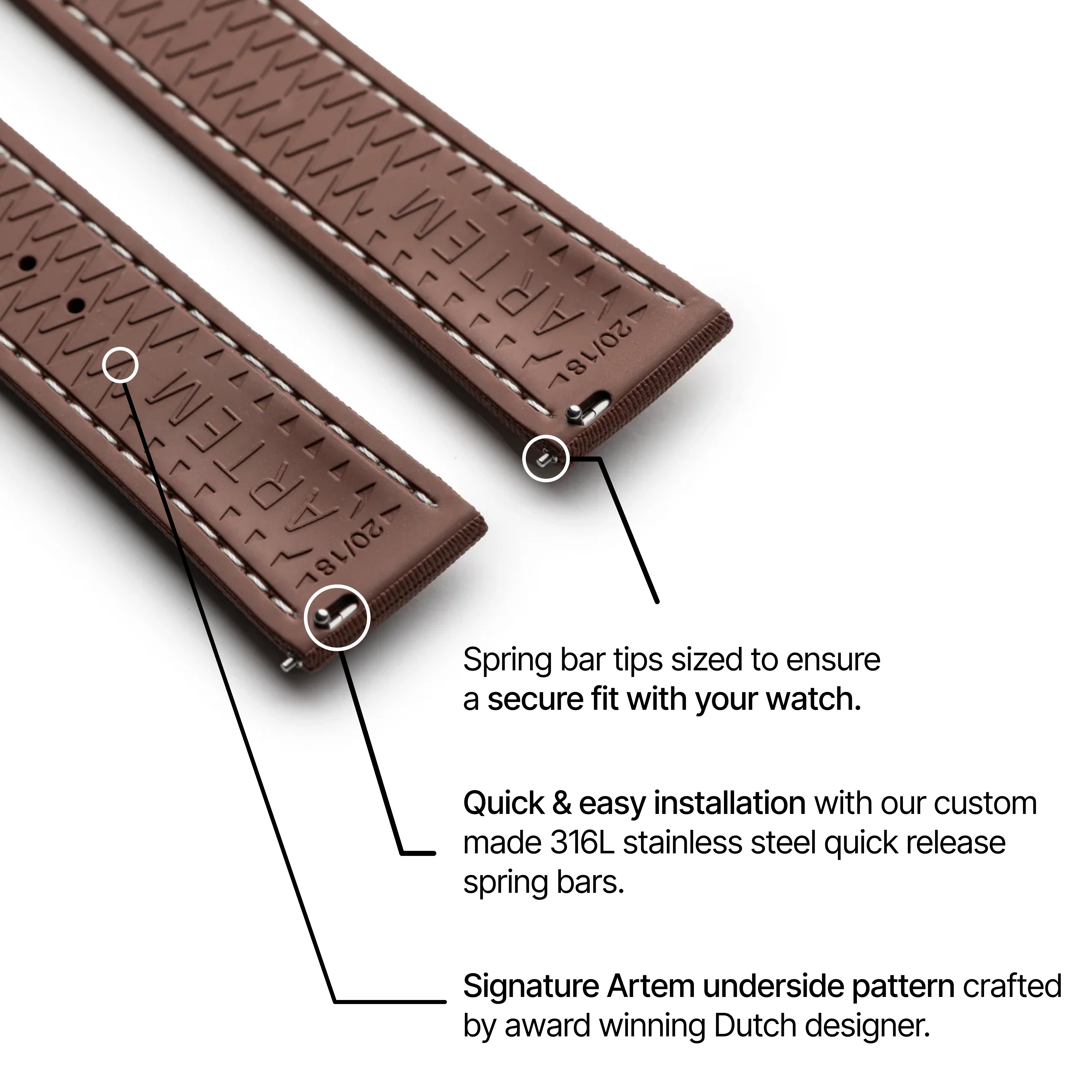 Loop-less™ HydroFlex™ | Nebula Dust Edition | Brown Strap with White Stitching
