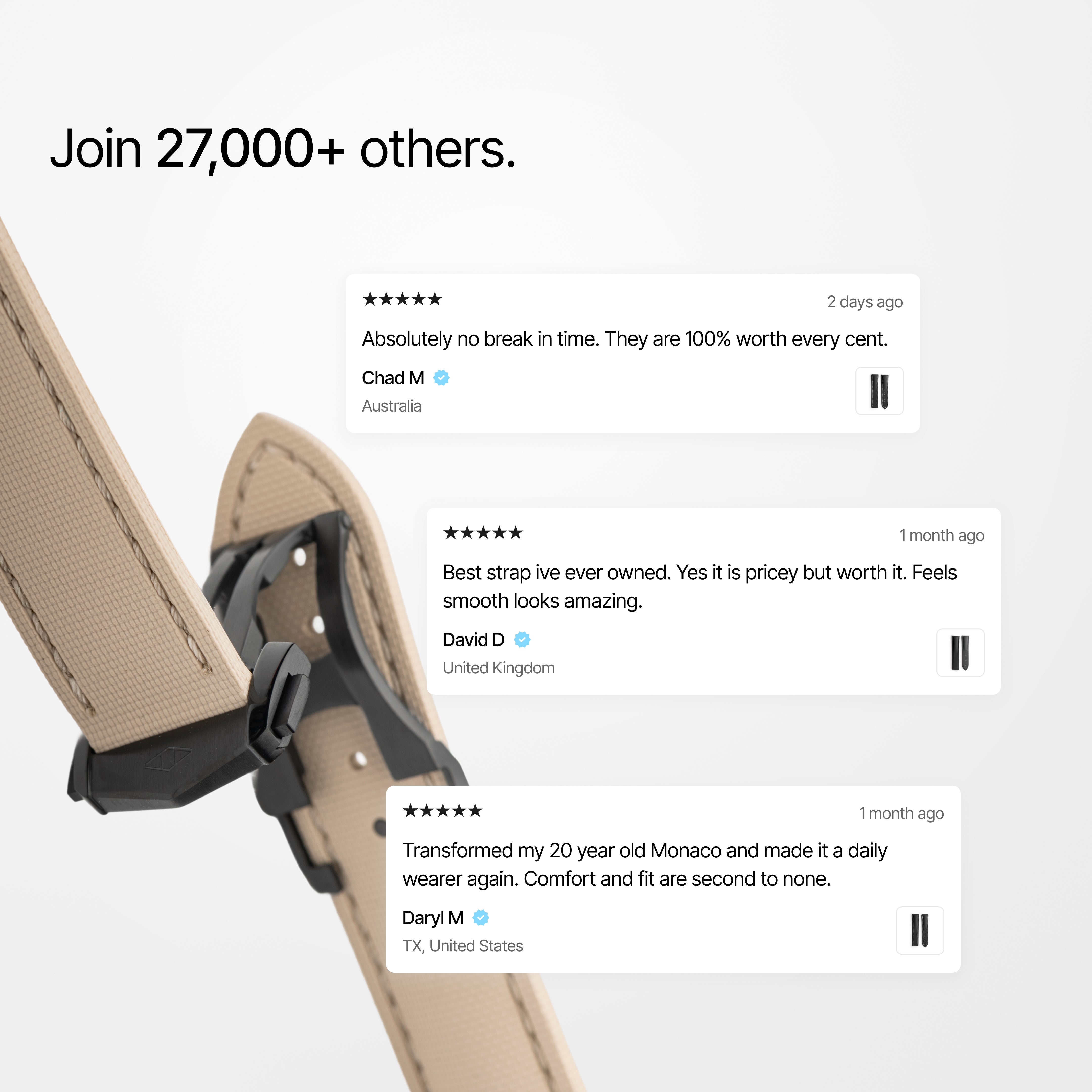 Loop-less™ HydroFlex™ | Titan Dune Edition | Beige Strap with Beige Stitching