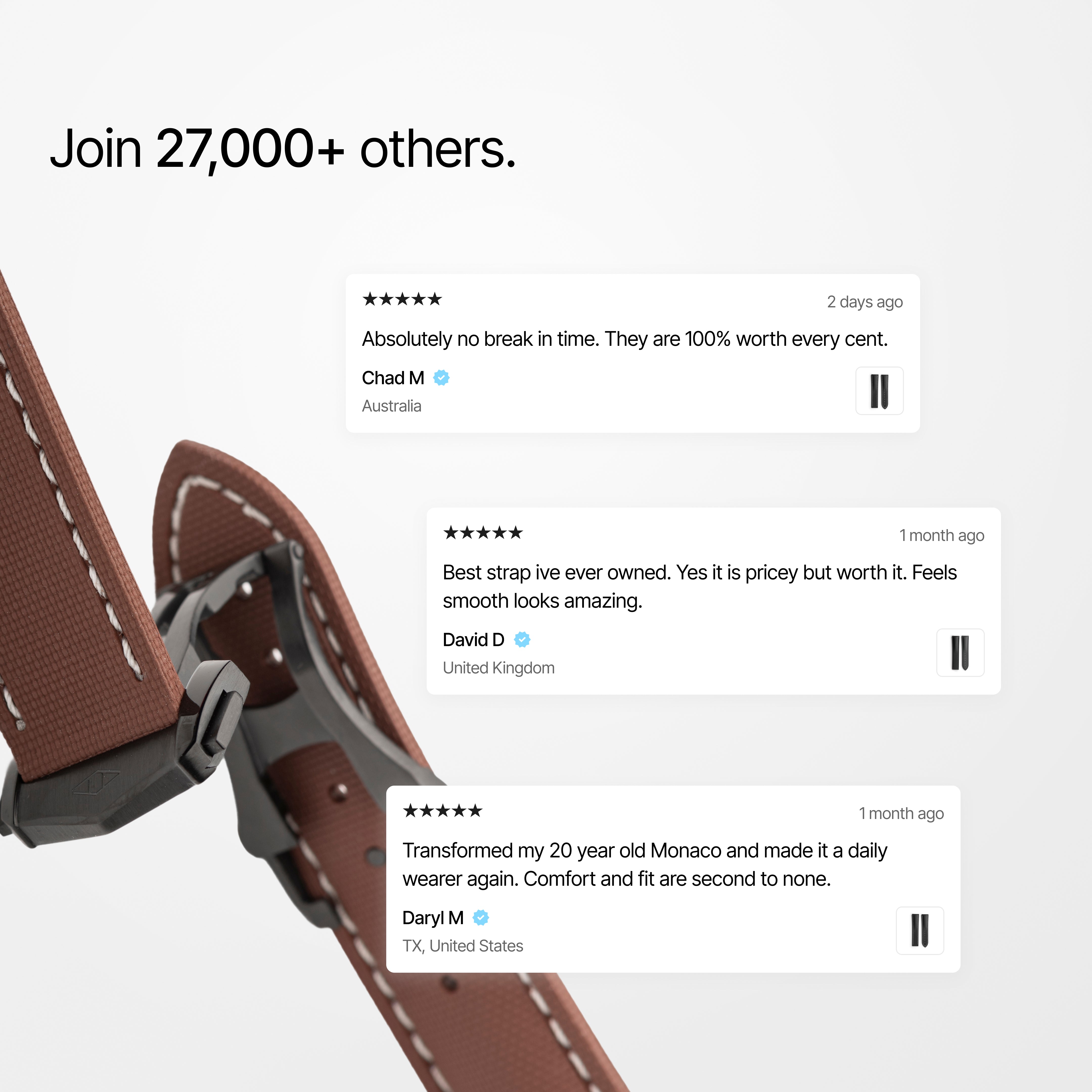 Loop-less™ HydroFlex™ | Nebula Dust Edition | Brown Strap with White Stitching