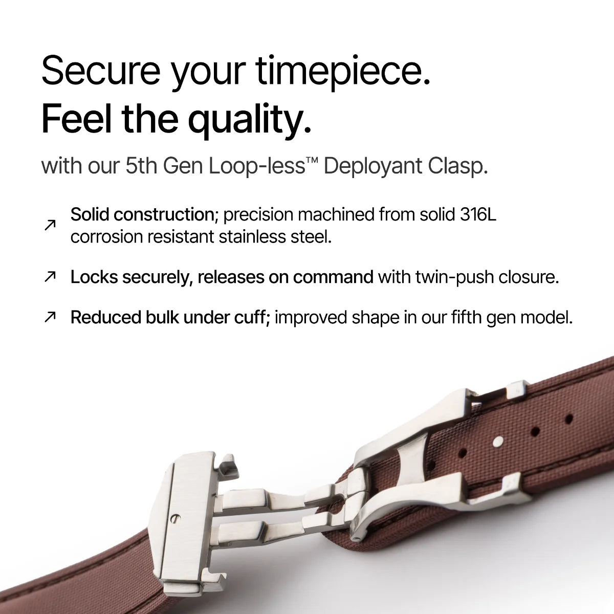 Loop-less™ HydroFlex™ | Vulcan Clay Edition | Brown Strap with Brown Stitching