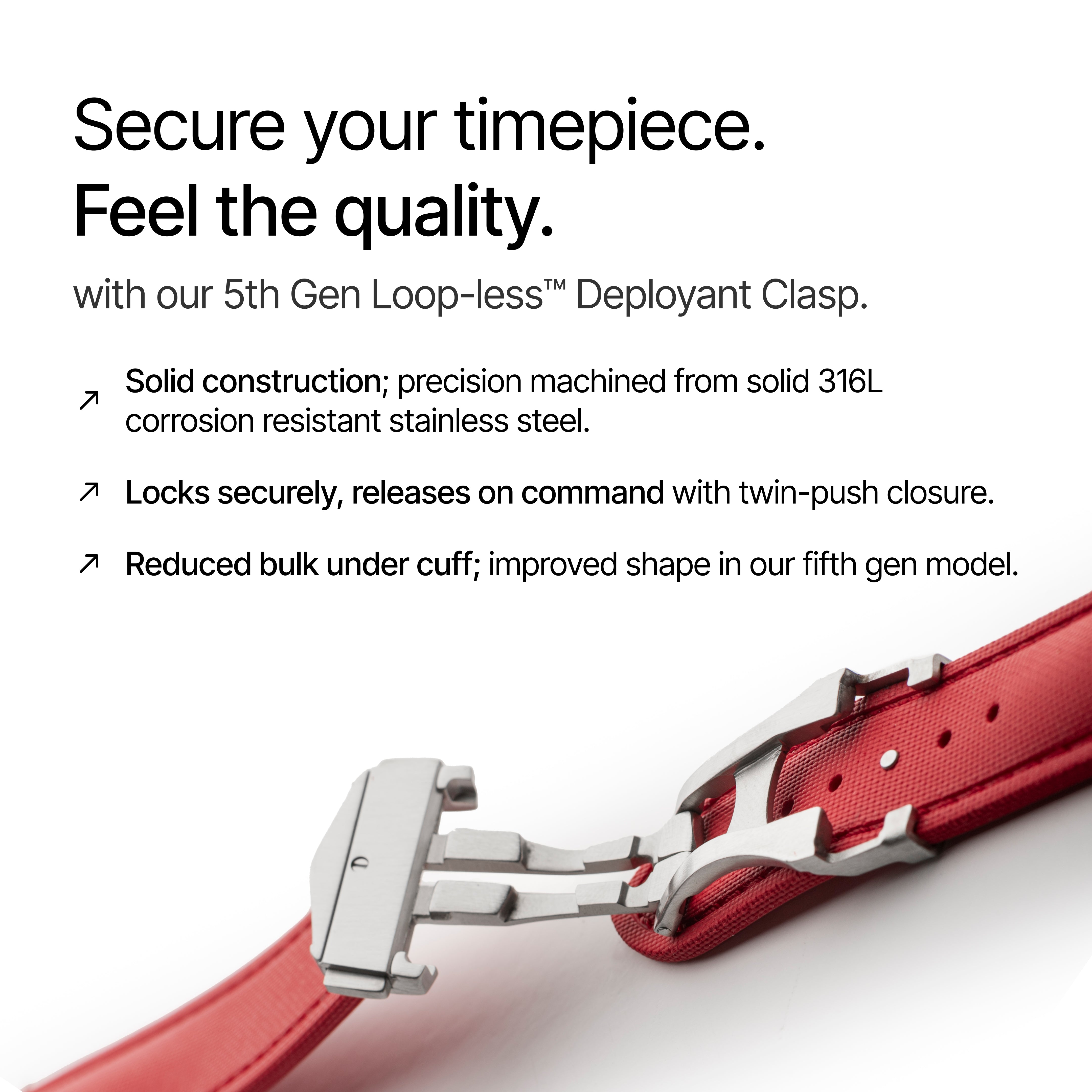 Loop-less™ HydroFlex™ | Blood Moon Edition | Red Strap with Red Stitching