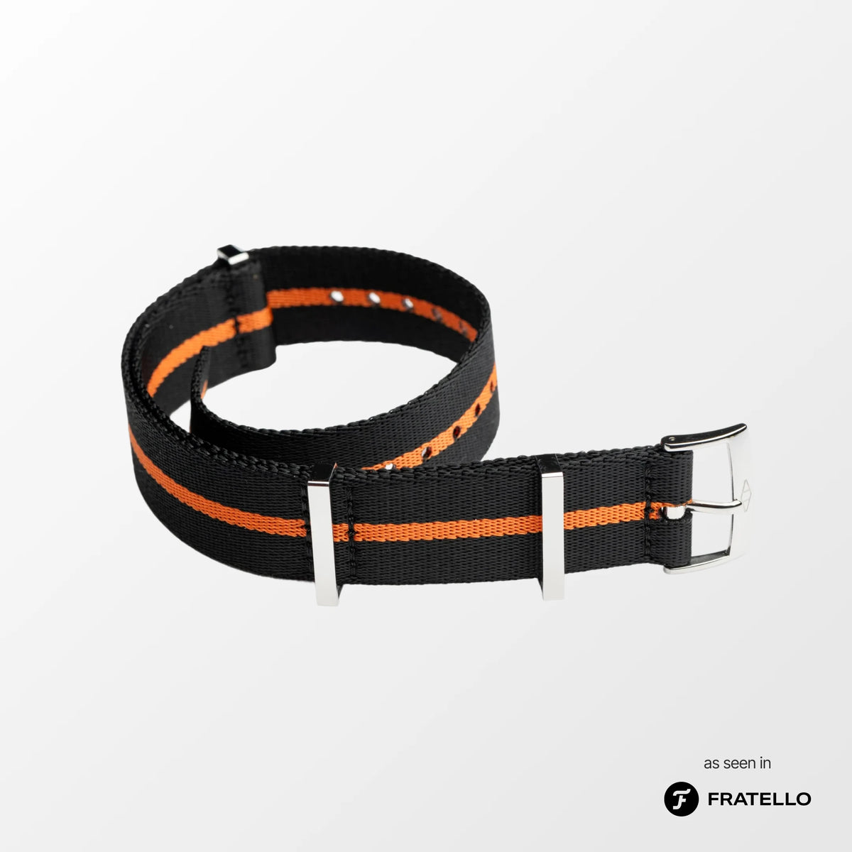 Orange Pin Stripe Nylon Watch Strap