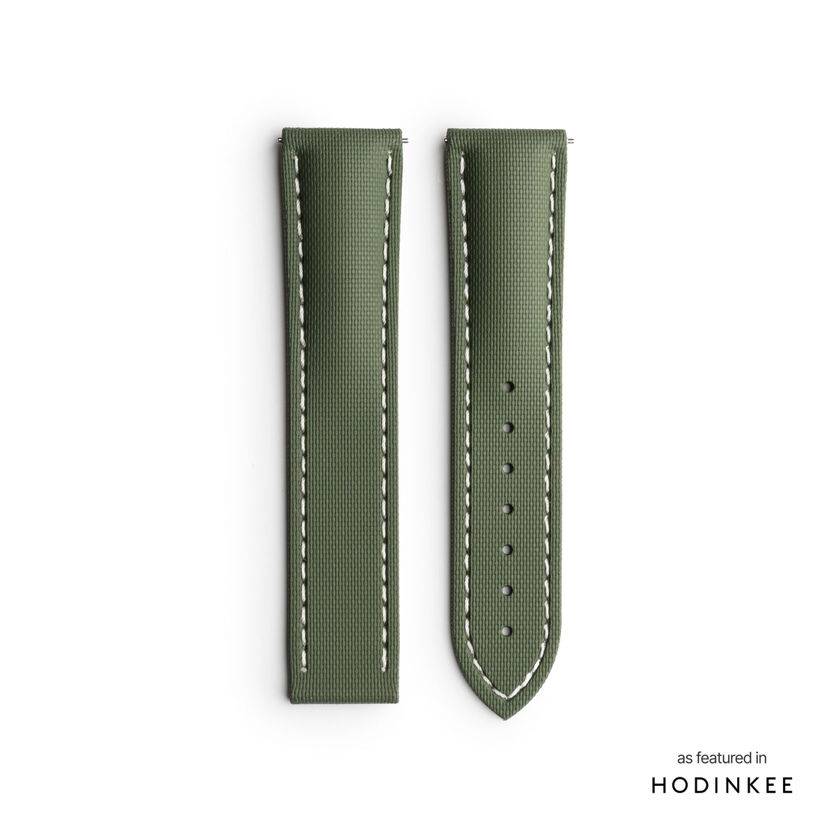 Green Strap with White Stitching