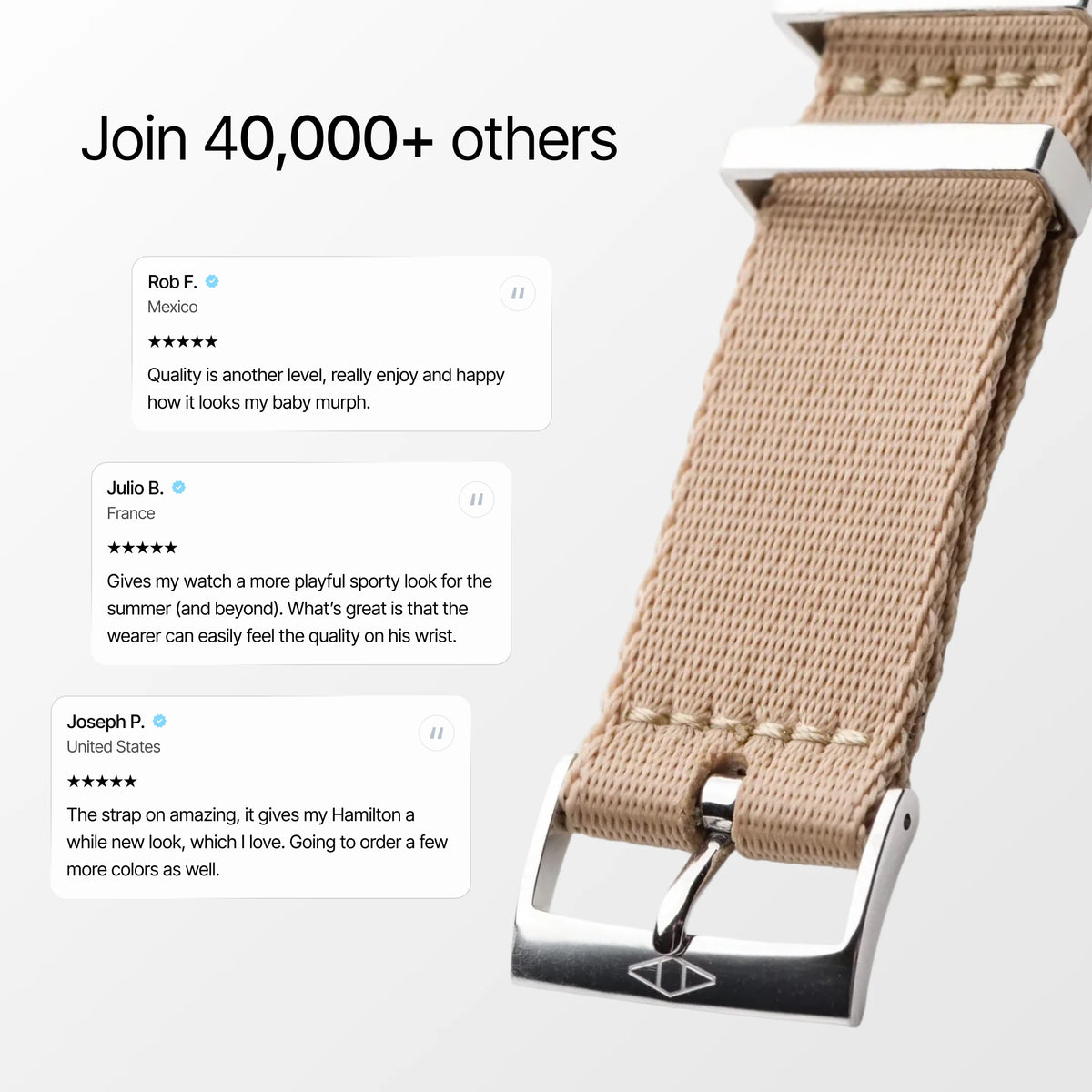 Sandstone Nylon Watch Strap review card