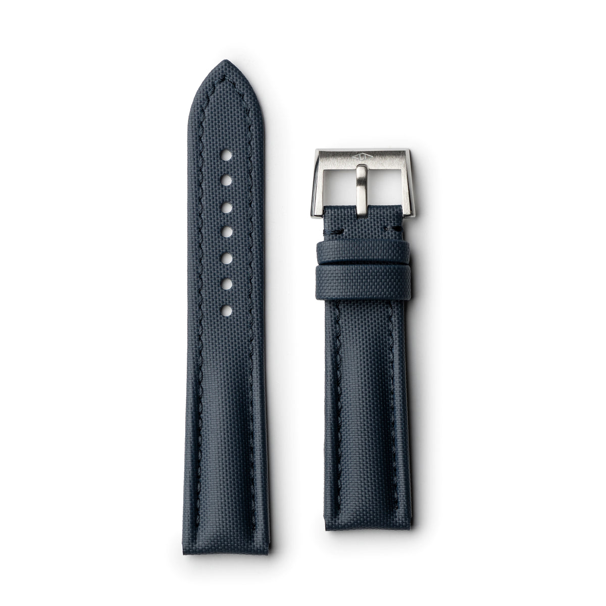 Classic Navy Blue Sailcloth Watch Strap with Navy Blue Stitching