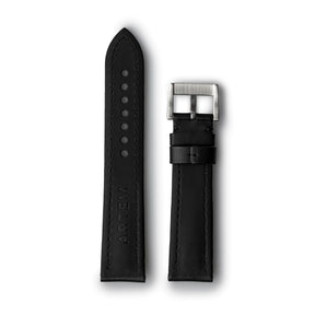Classic Black Sailcloth Watch Strap with Black Stitching