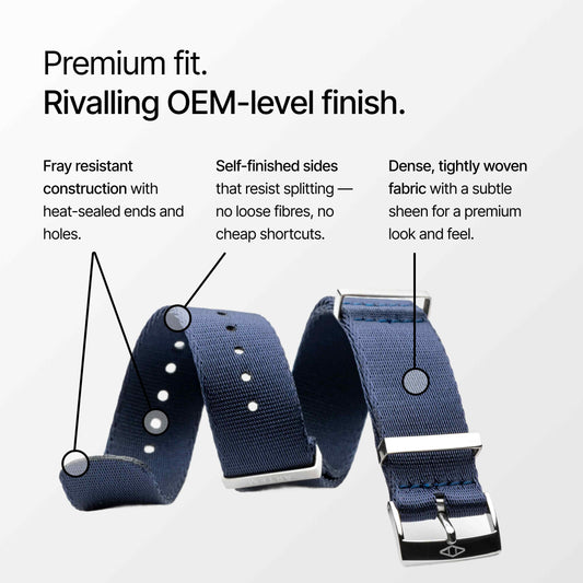 Navy Blue Nylon Watch Strap