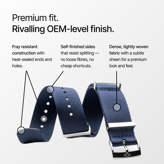 Navy Blue Nylon Watch Strap