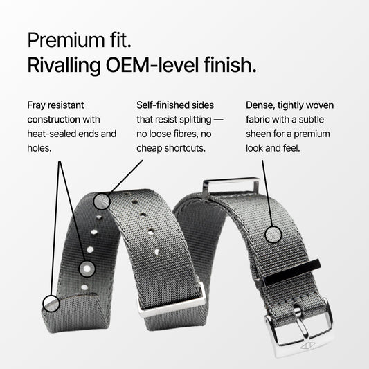 Grey Nylon Watch Strap
