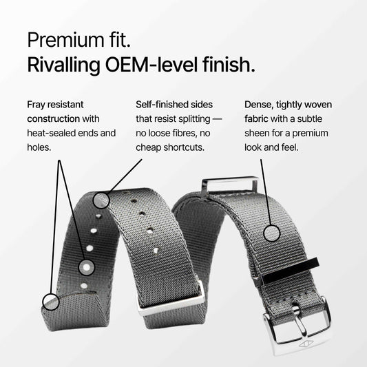 Grey Nylon Watch Strap