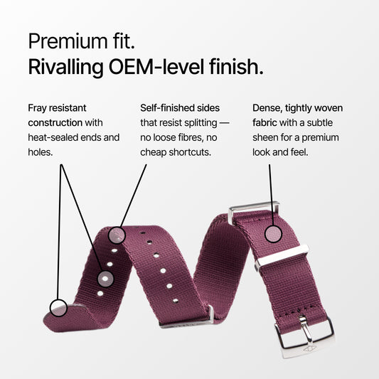 Burgundy Nylon Watch Strap