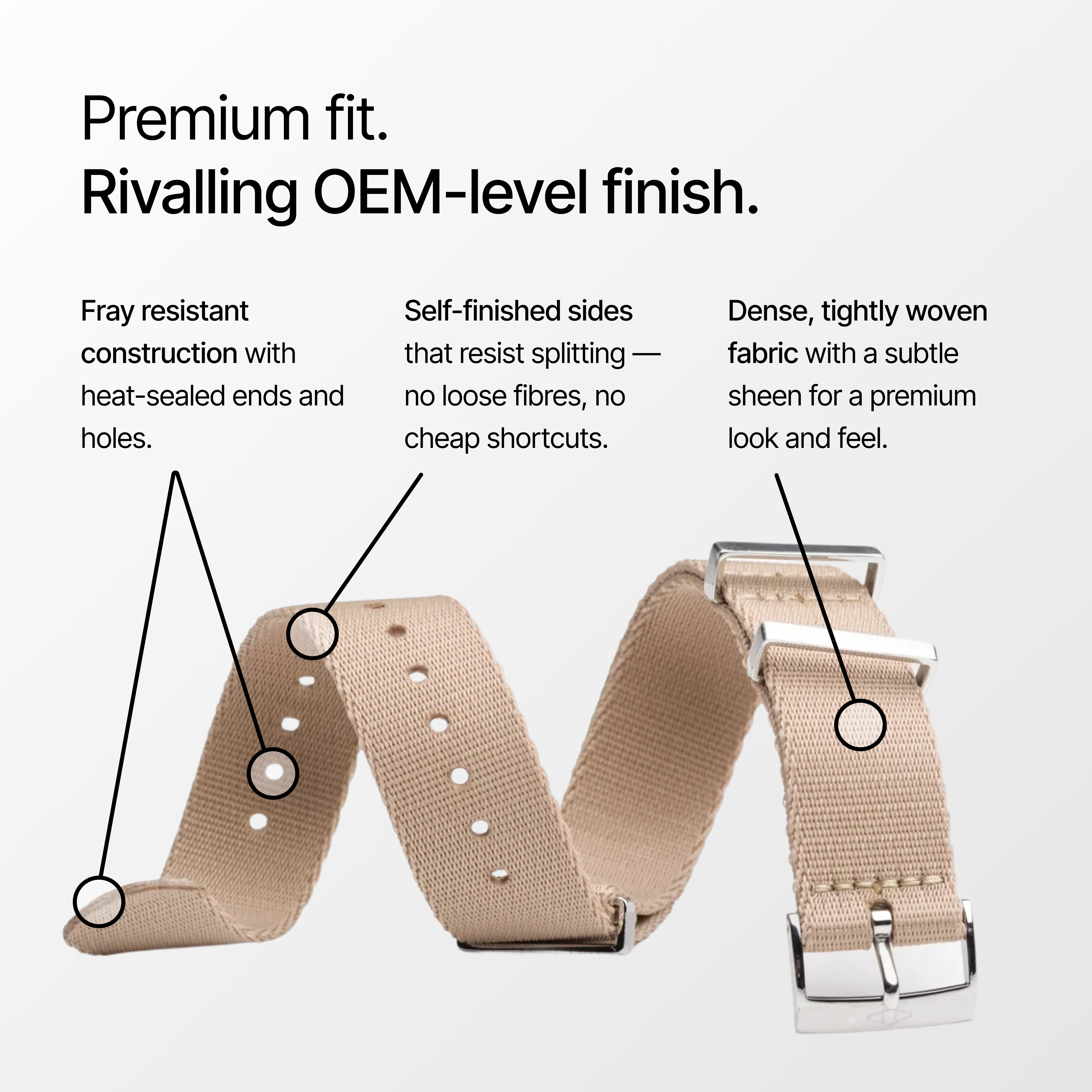Sandstone Nylon Watch Strap