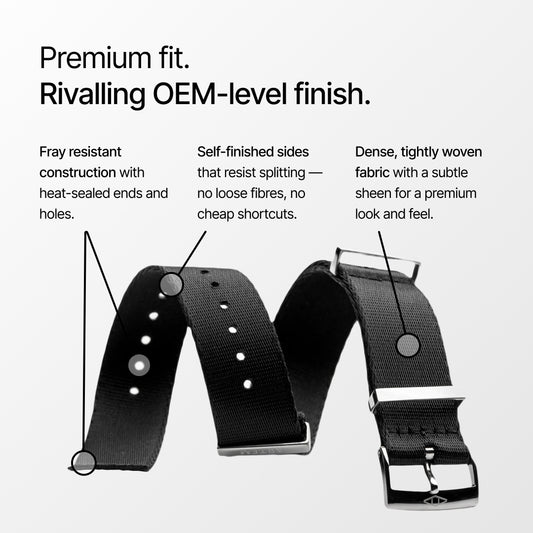 Black Nylon Watch Strap