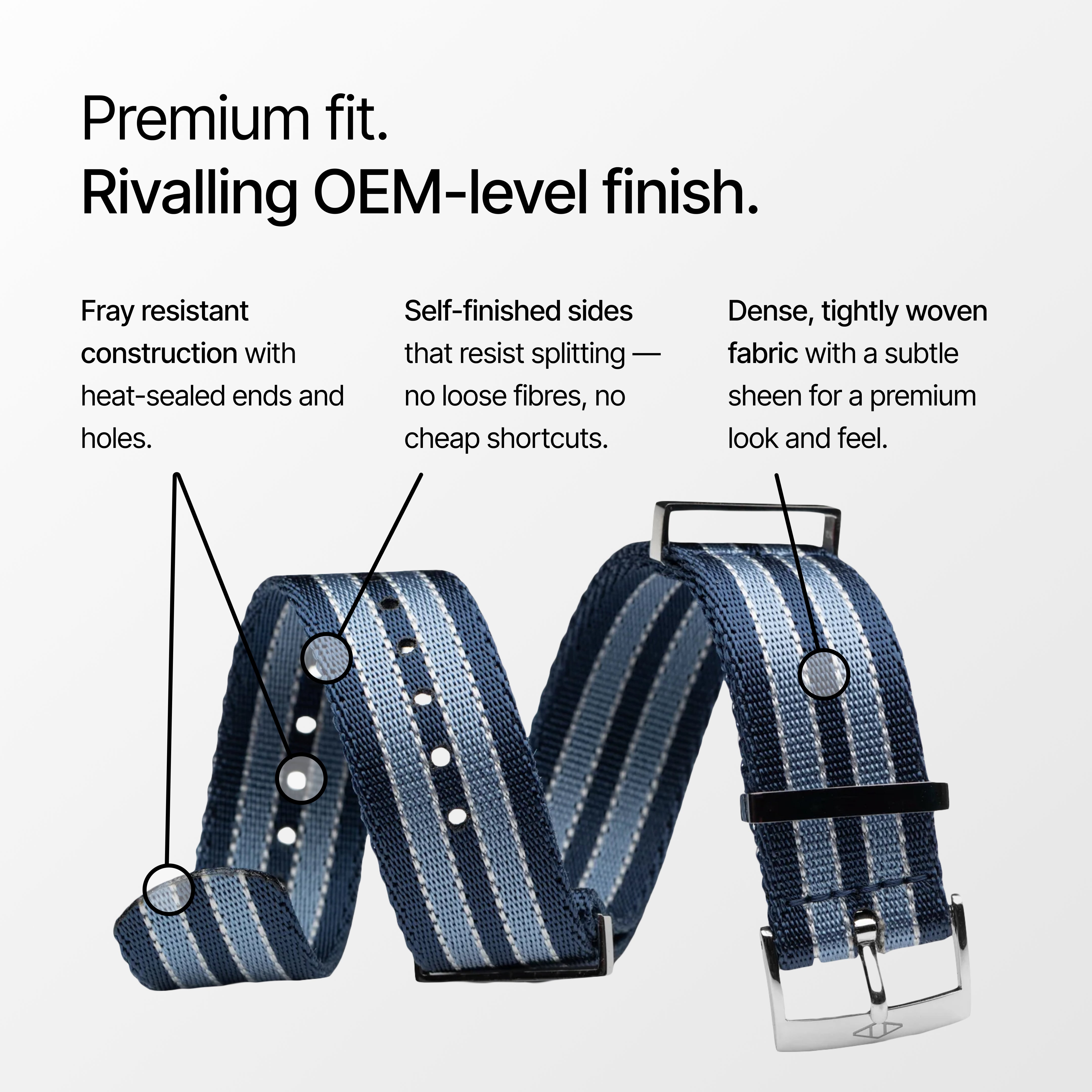 Summer Blue  Nylon Watch Strap