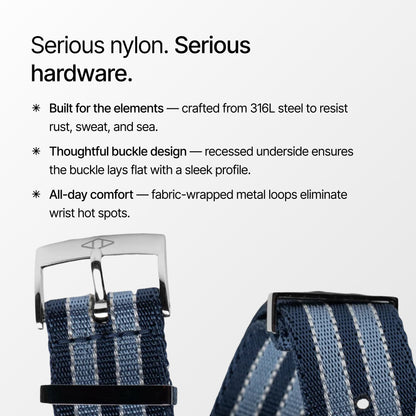 Summer Blue  Nylon Watch Strap