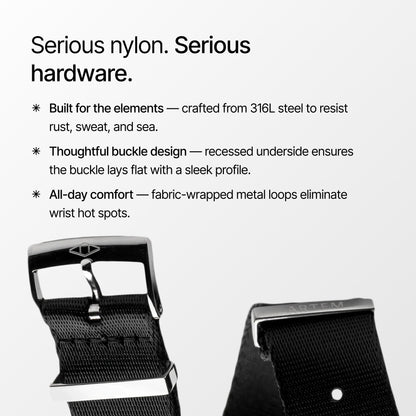 Black Nylon Watch Strap