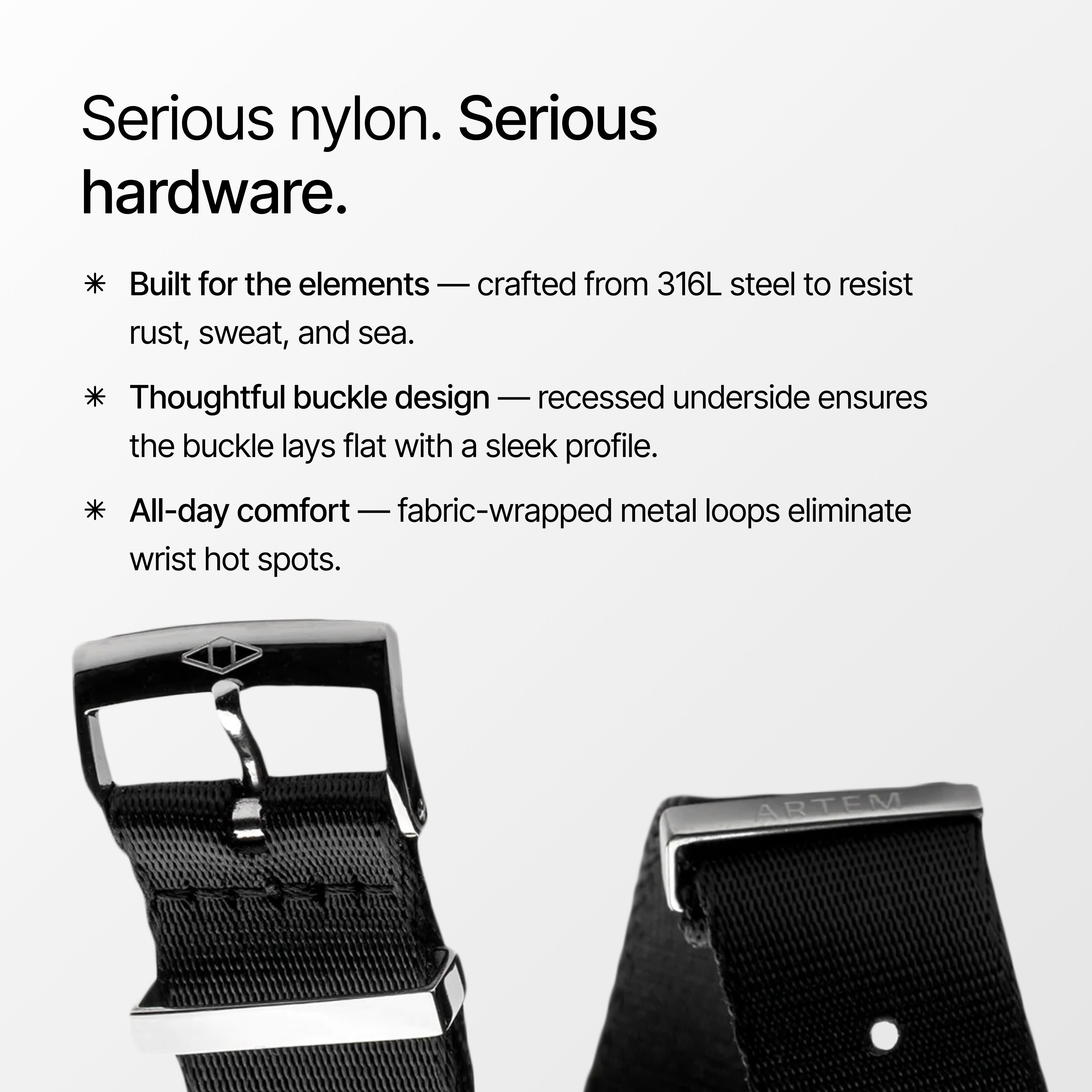 Black Nylon Watch Strap