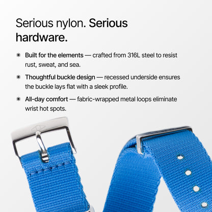 Atlantic Blue Nylon Watch Strap