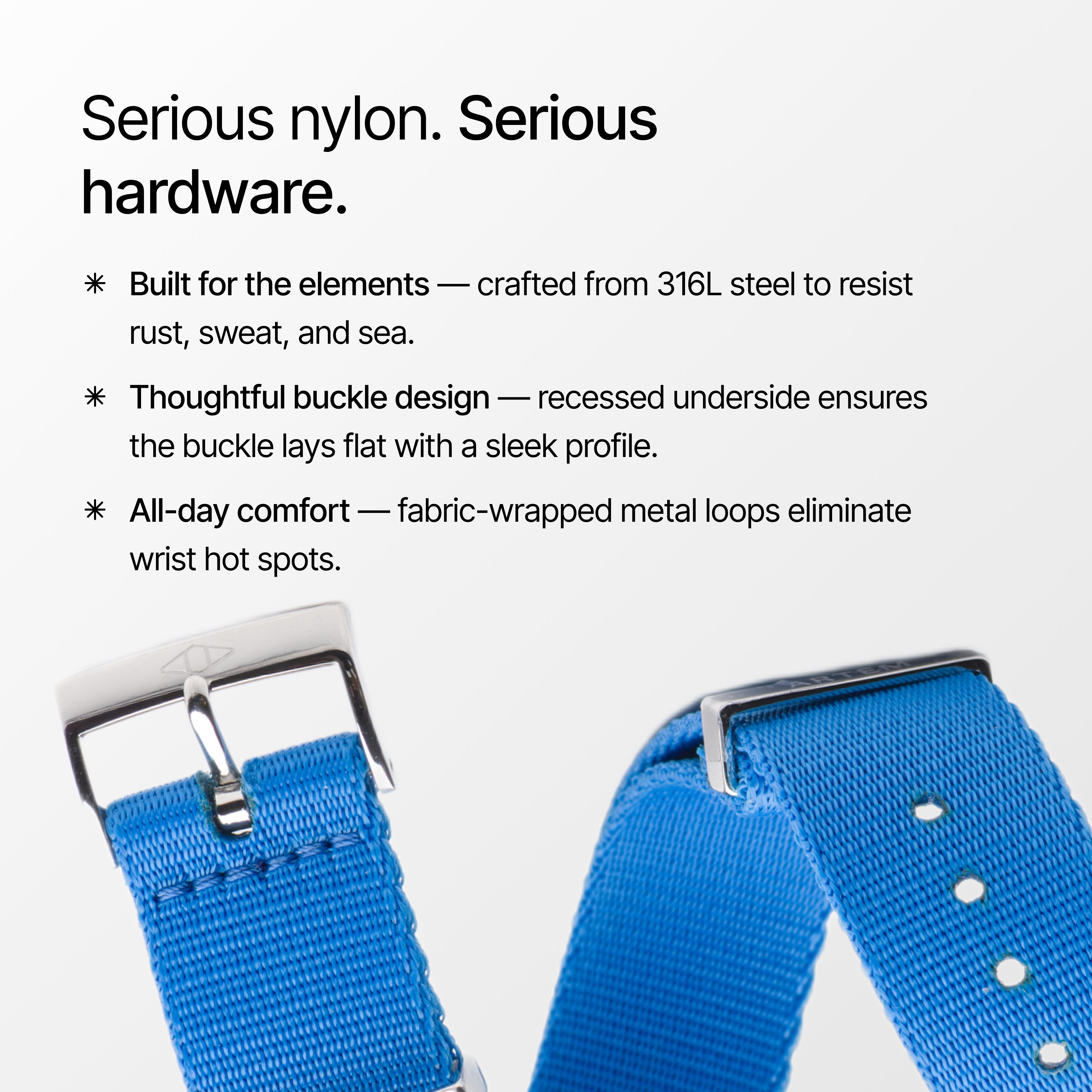 Atlantic Blue Nylon Watch Strap