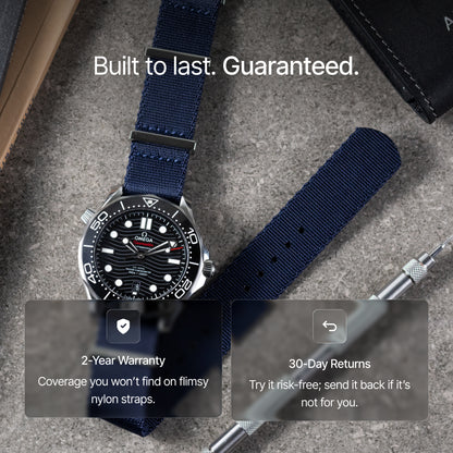 Navy Blue Nylon Watch Strap
