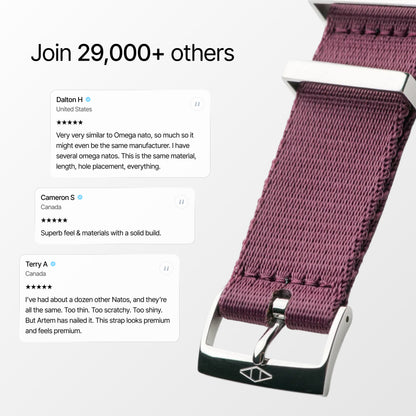 Burgundy Nylon Watch Strap