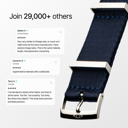 Navy Blue Nylon Watch Strap