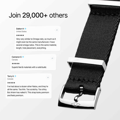 Black Nylon Watch Strap