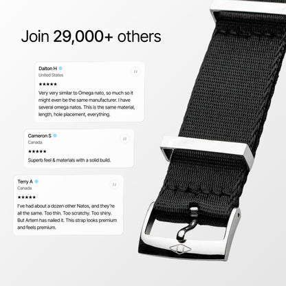 Black Nylon Watch Strap