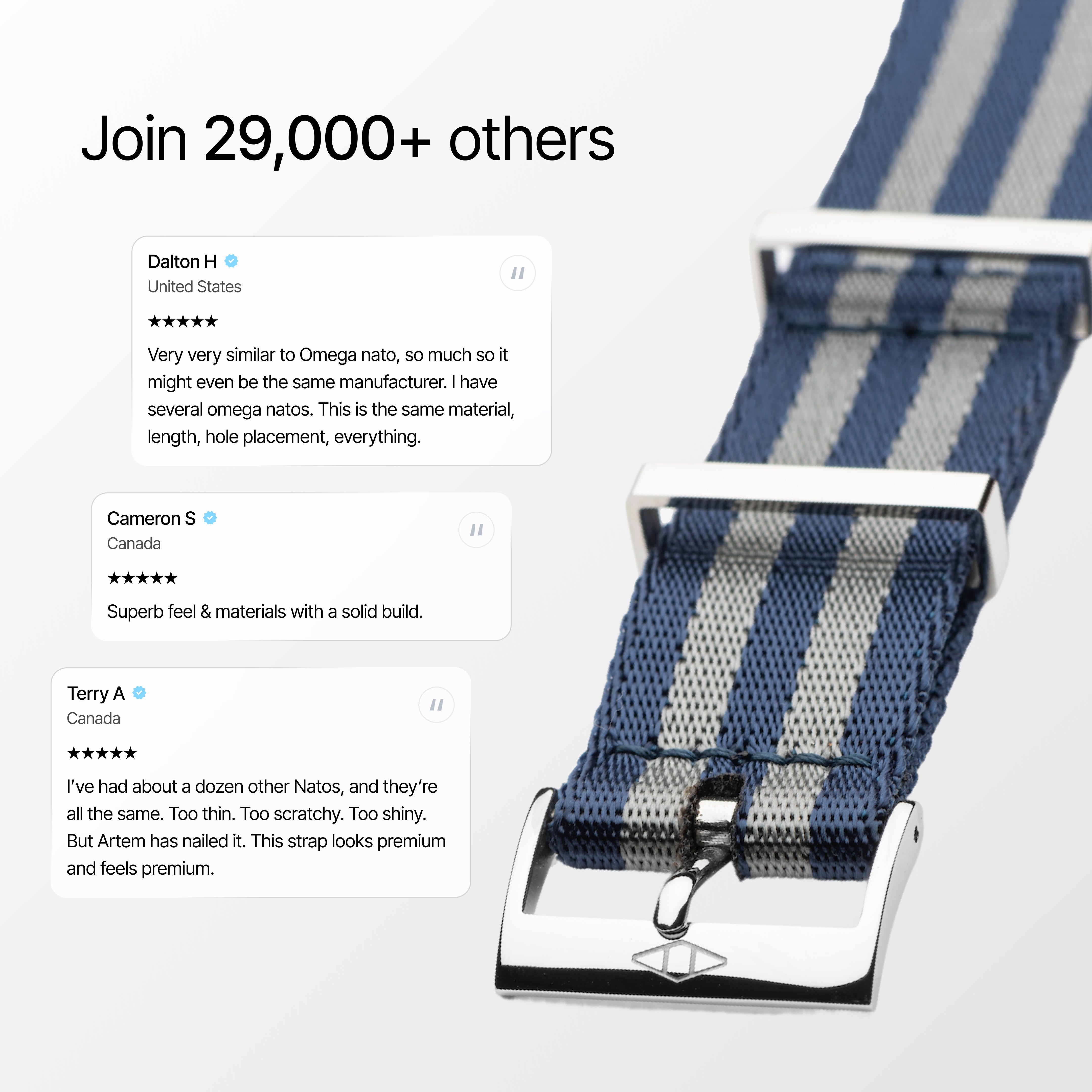 Blue Bond  Nylon Watch Strap