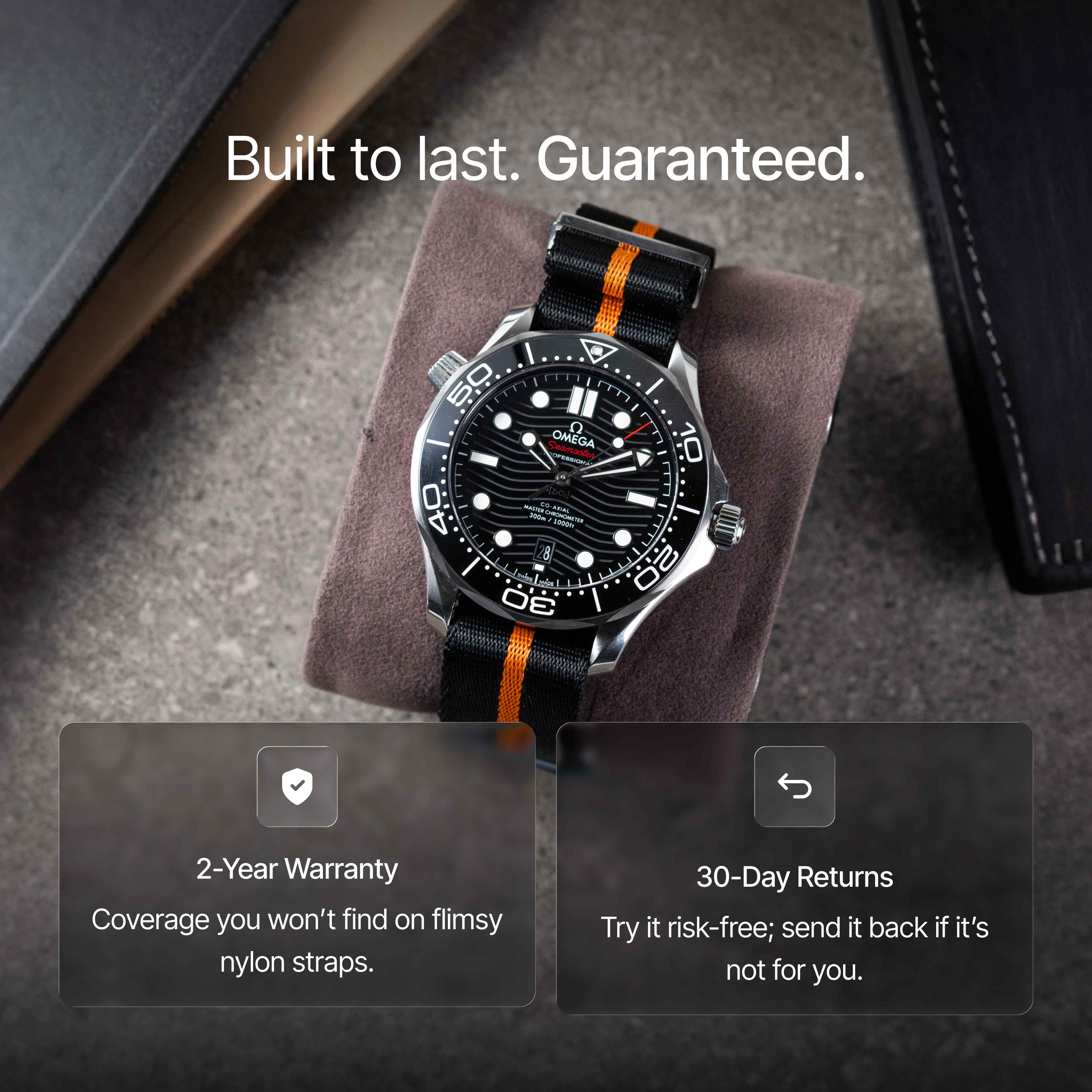 Orange Pin Stripe Nylon Watch Strap