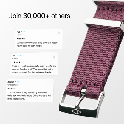 Burgundy Nylon Watch Strap