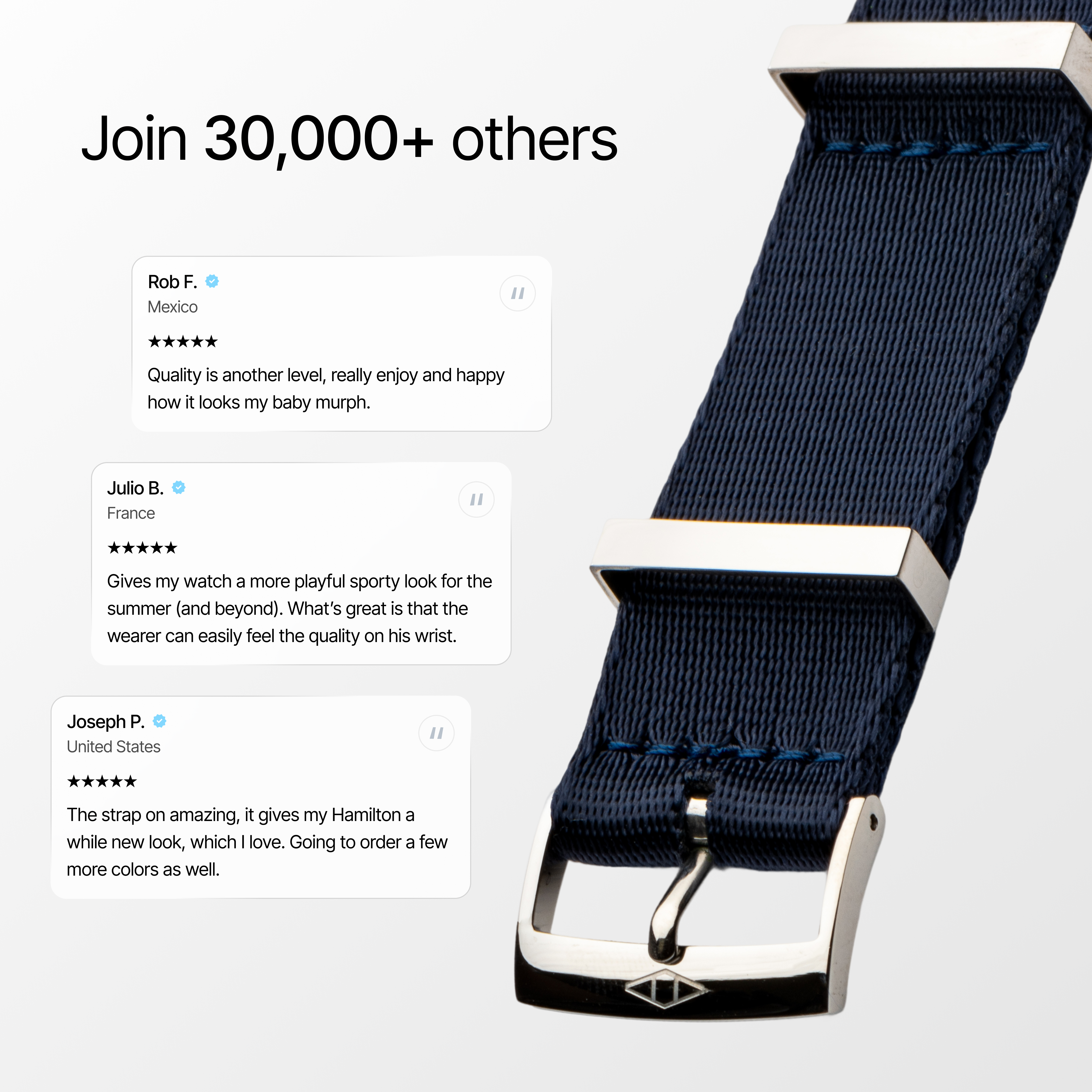 Navy Blue Nylon Watch Strap