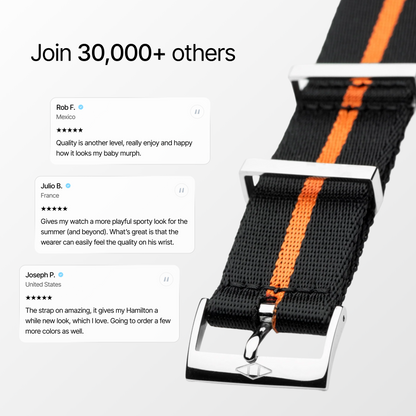Orange Pin Stripe Nylon Watch Strap